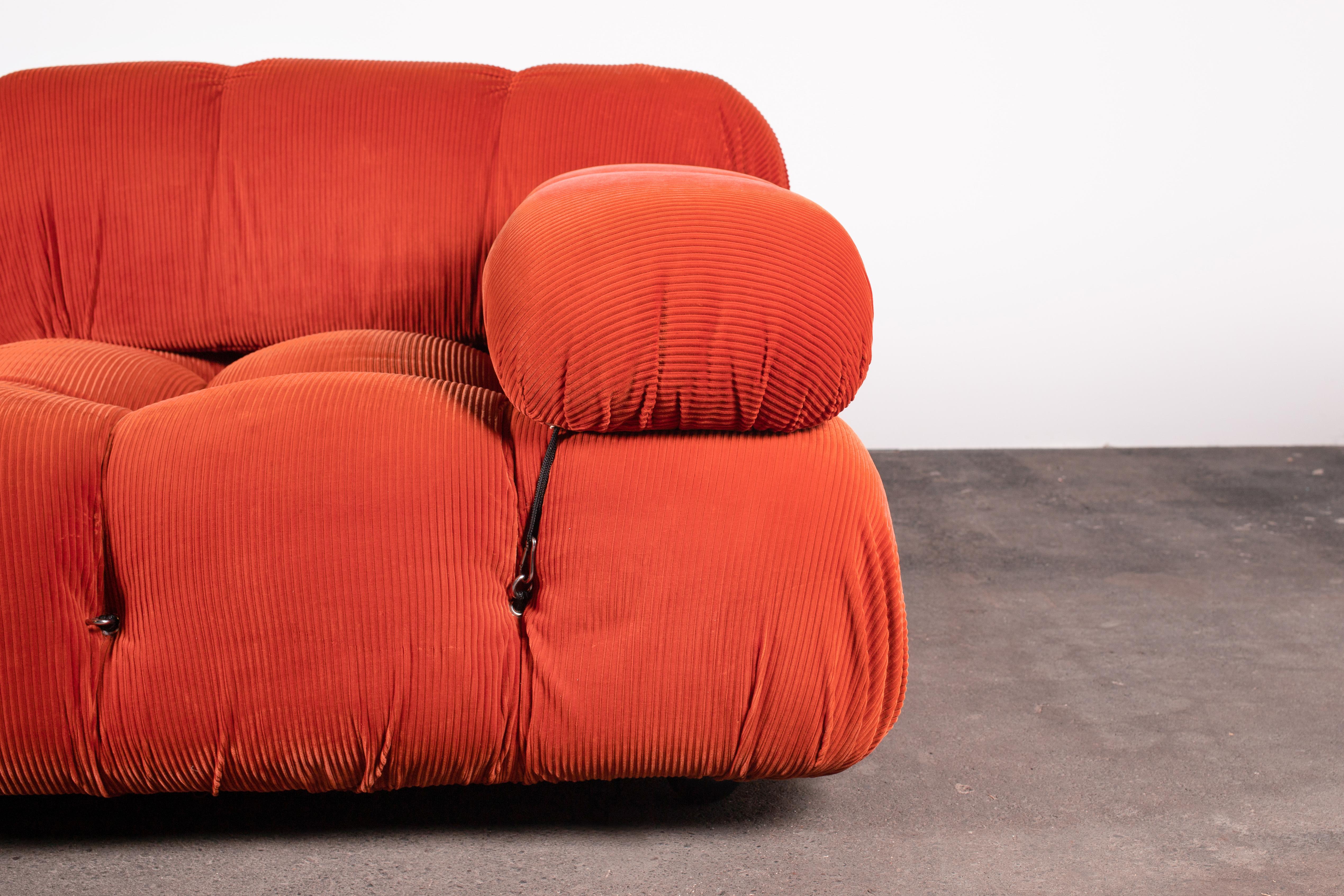 Orange Cord Camaleonda Sofa by Mario Bellini for B&B Italia, Original For Sale 8