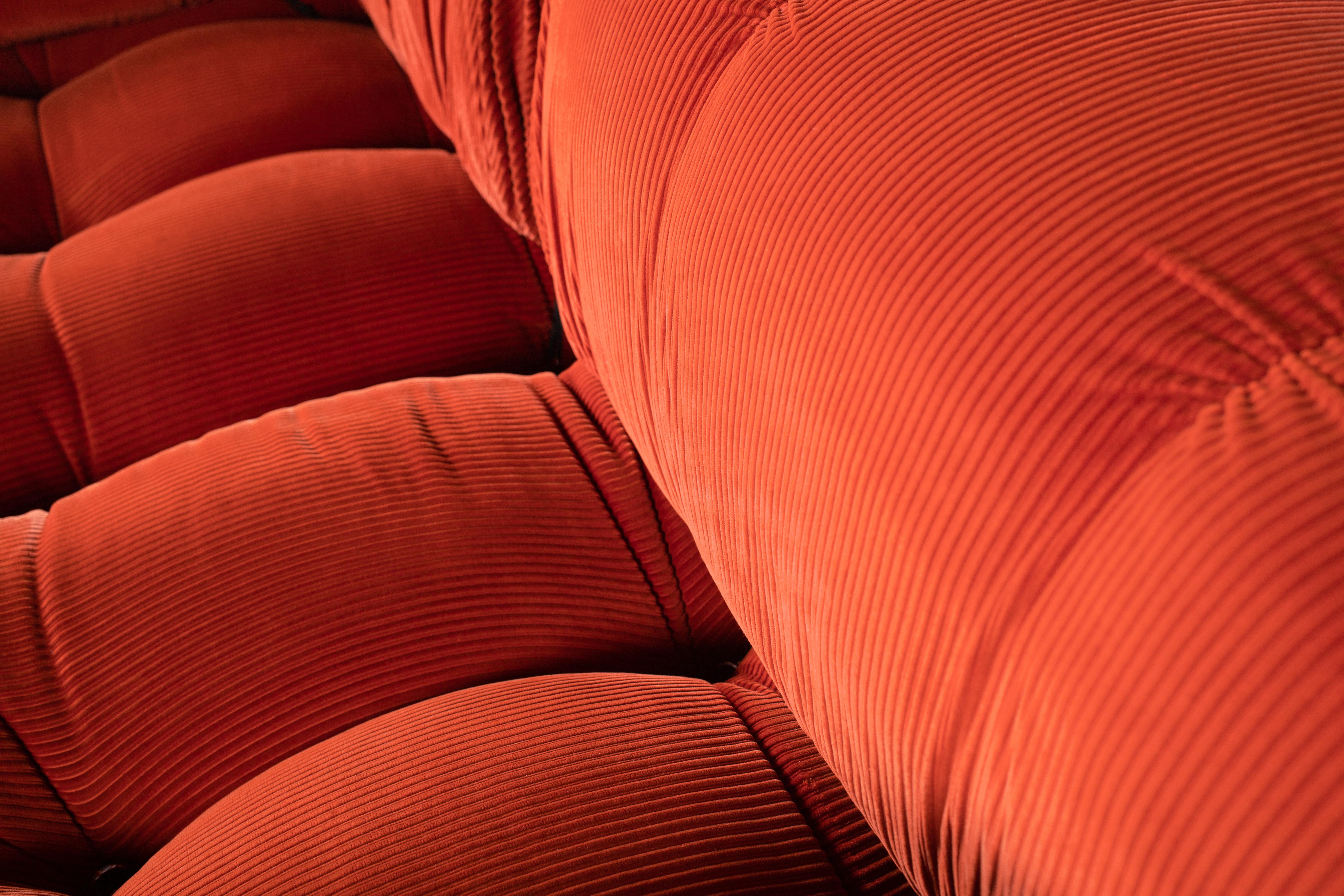 Orangefarbenes Camaleonda-Sofa aus Kord von Mario Bellini für B&B Italia, Original im Angebot 13