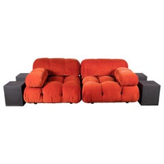 Orange Cord Camaleonda Sofa by Mario Bellini for B&B Italia, Original