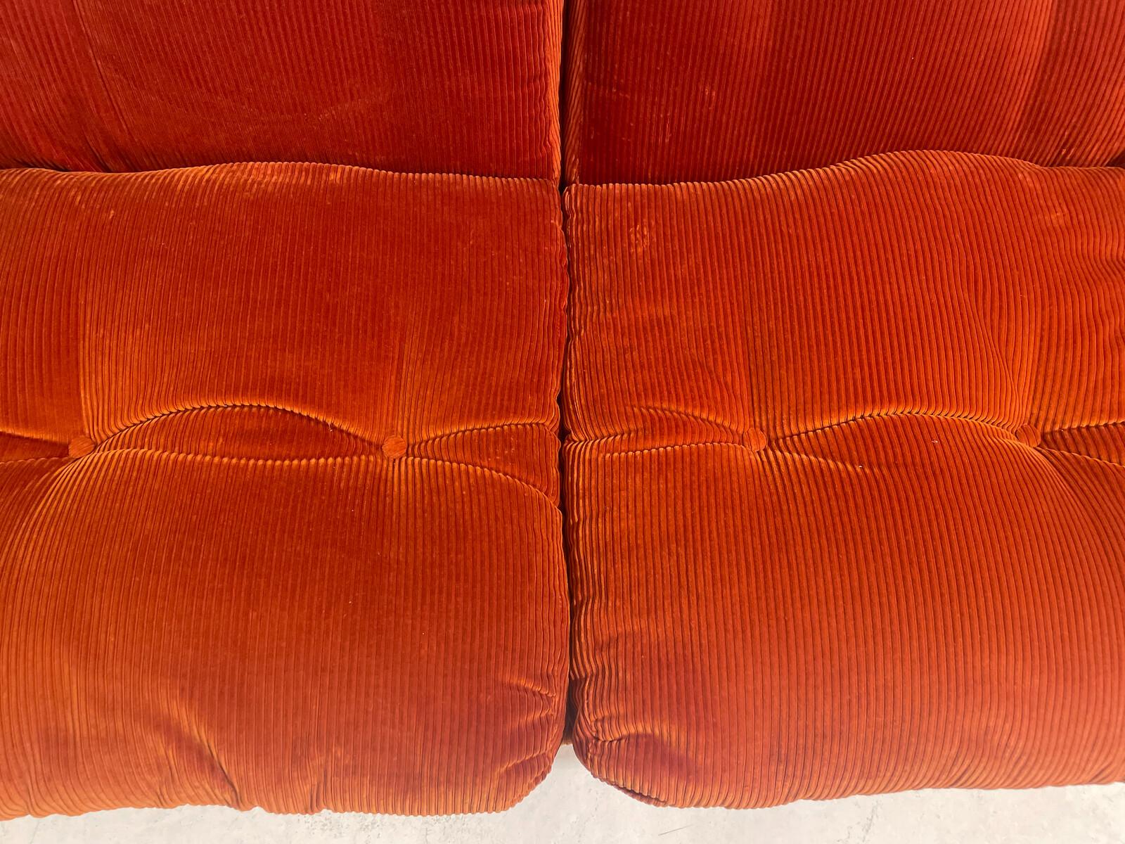 Orange Coronado Two-Seat Sofa by Tobia Scarpa for C&B Italia, Italy, 1960S In Good Condition In Brussels, BE