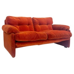 Orange Coronado Two-Seat Sofa by Tobia Scarpa for C&B Italia, Italy, 1960S