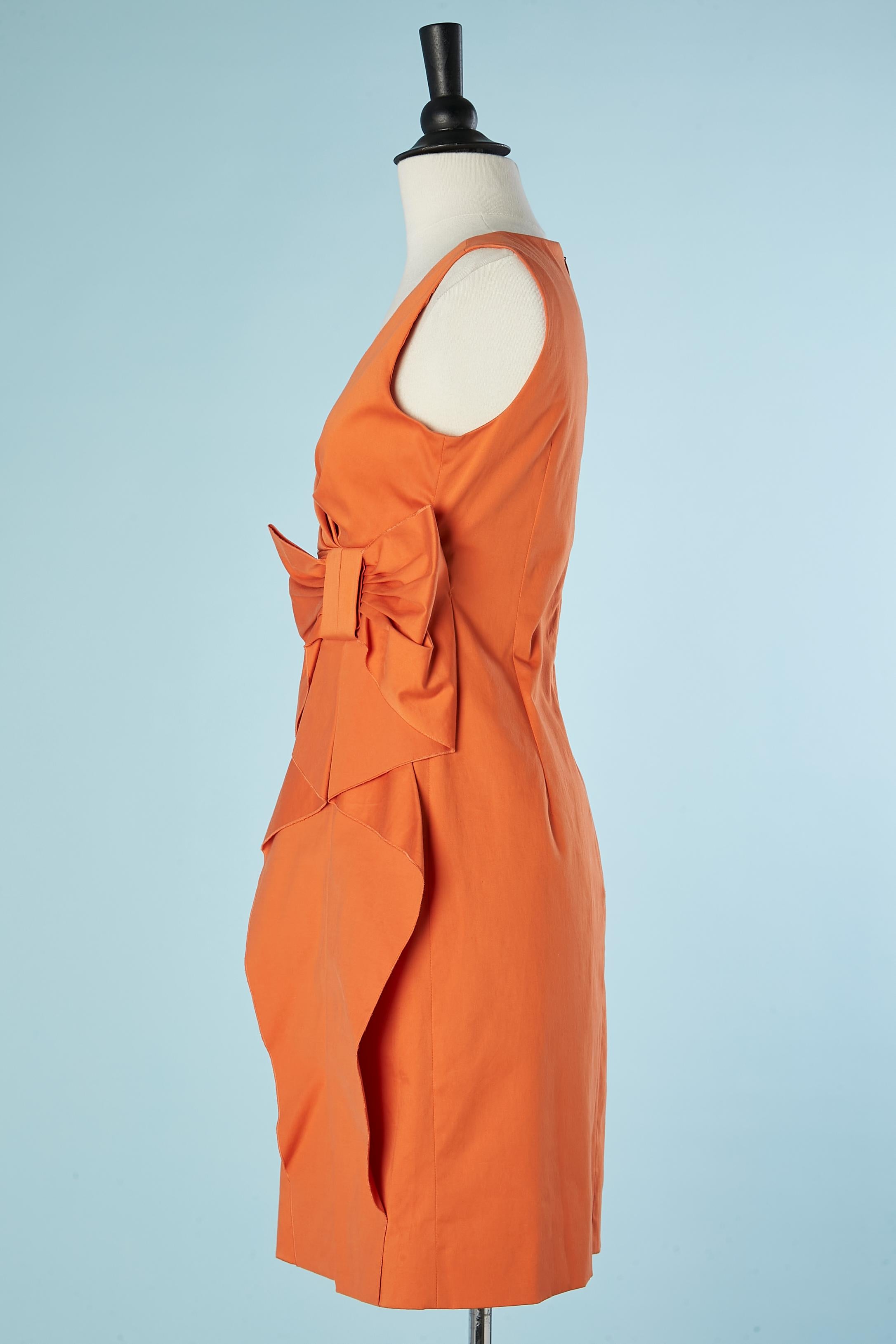 Women's Orange cotton cocktail dress with bow RED Valentino  For Sale
