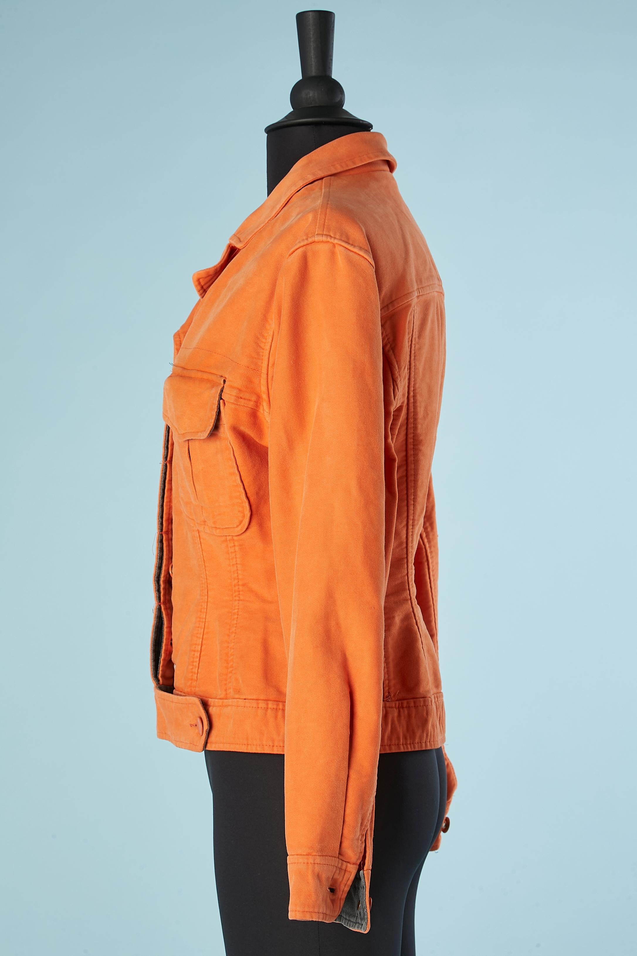Orange cotton jacket Junior Gaultier  1