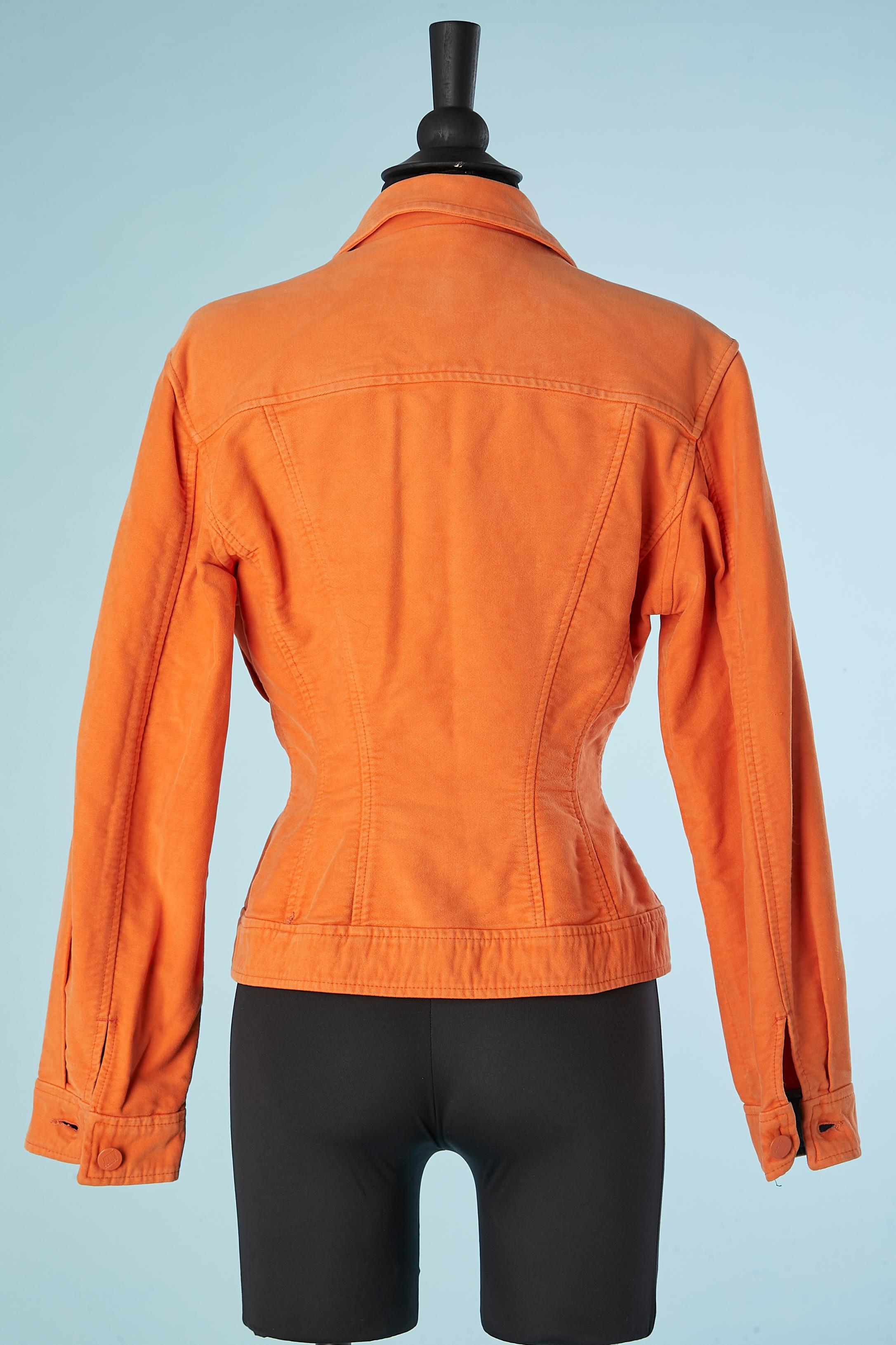 Orange cotton jacket Junior Gaultier  2