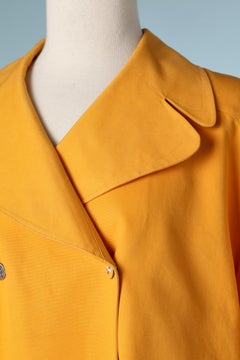 Orange cotton peacoat double-breasted Thierry Mugler