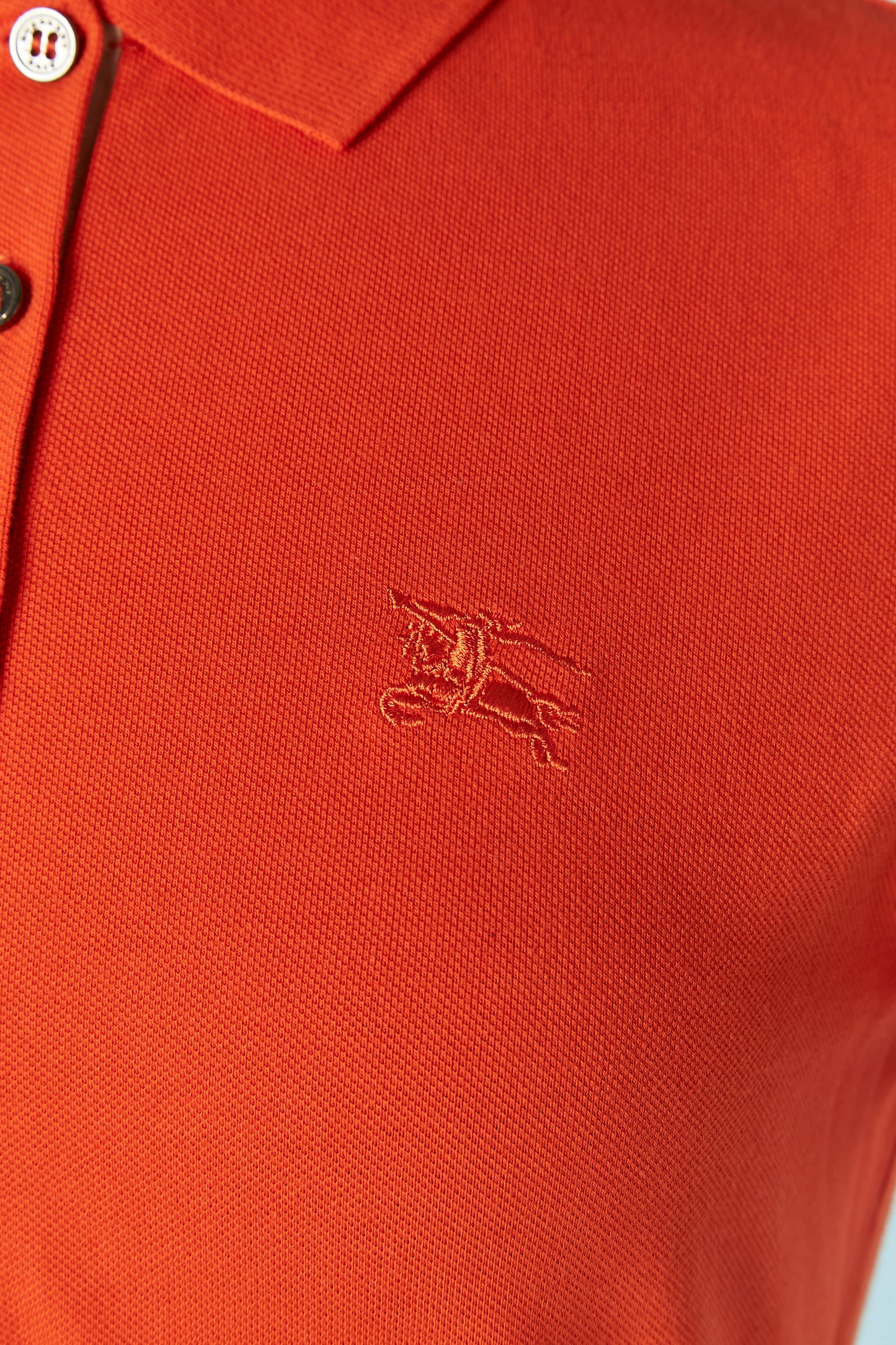 Rosso Polo arancione in cotone Burberry Brit New in vendita