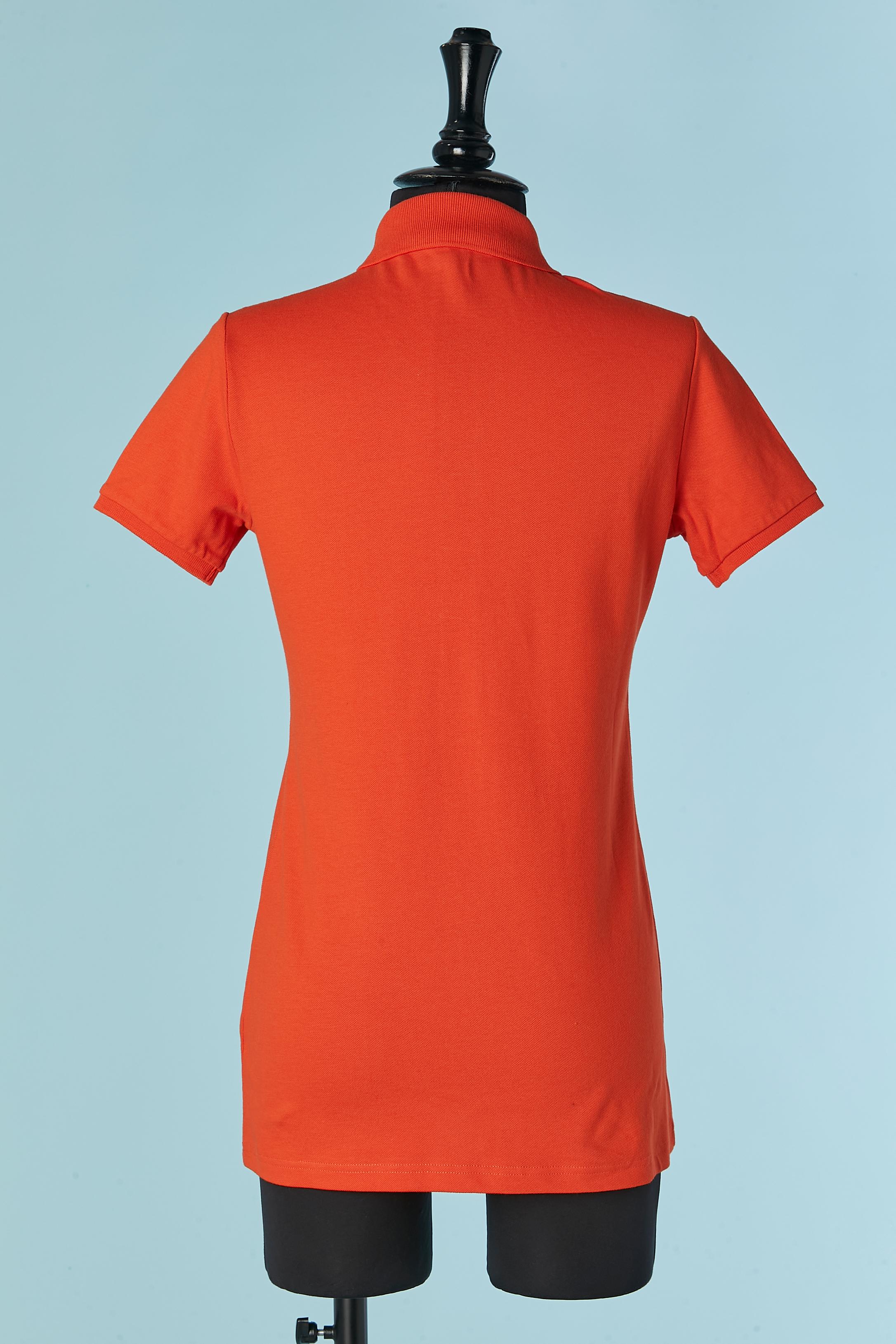 Donna Polo arancione in cotone Burberry Brit New in vendita