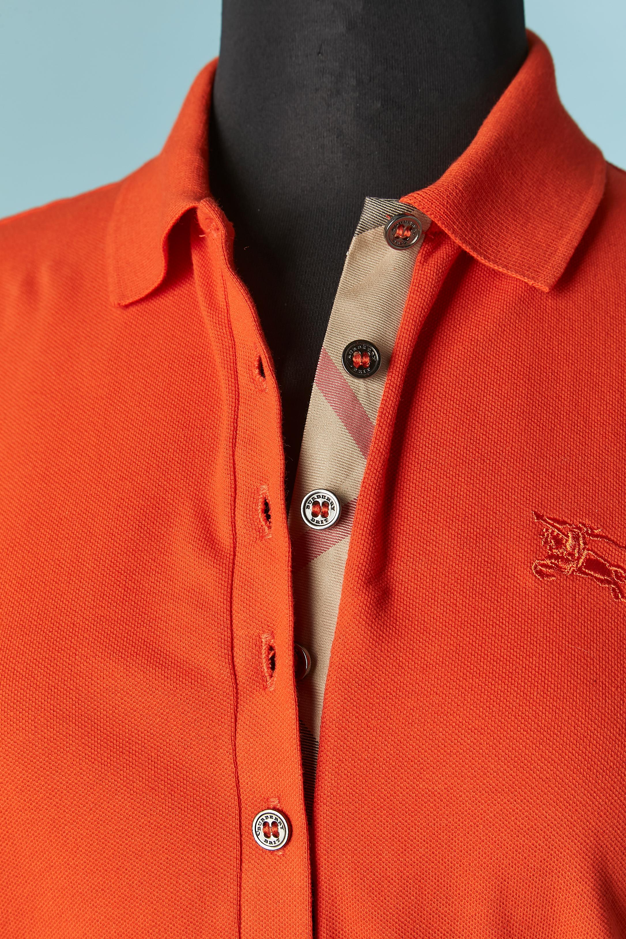 Polo arancione in cotone Burberry Brit New in vendita 1