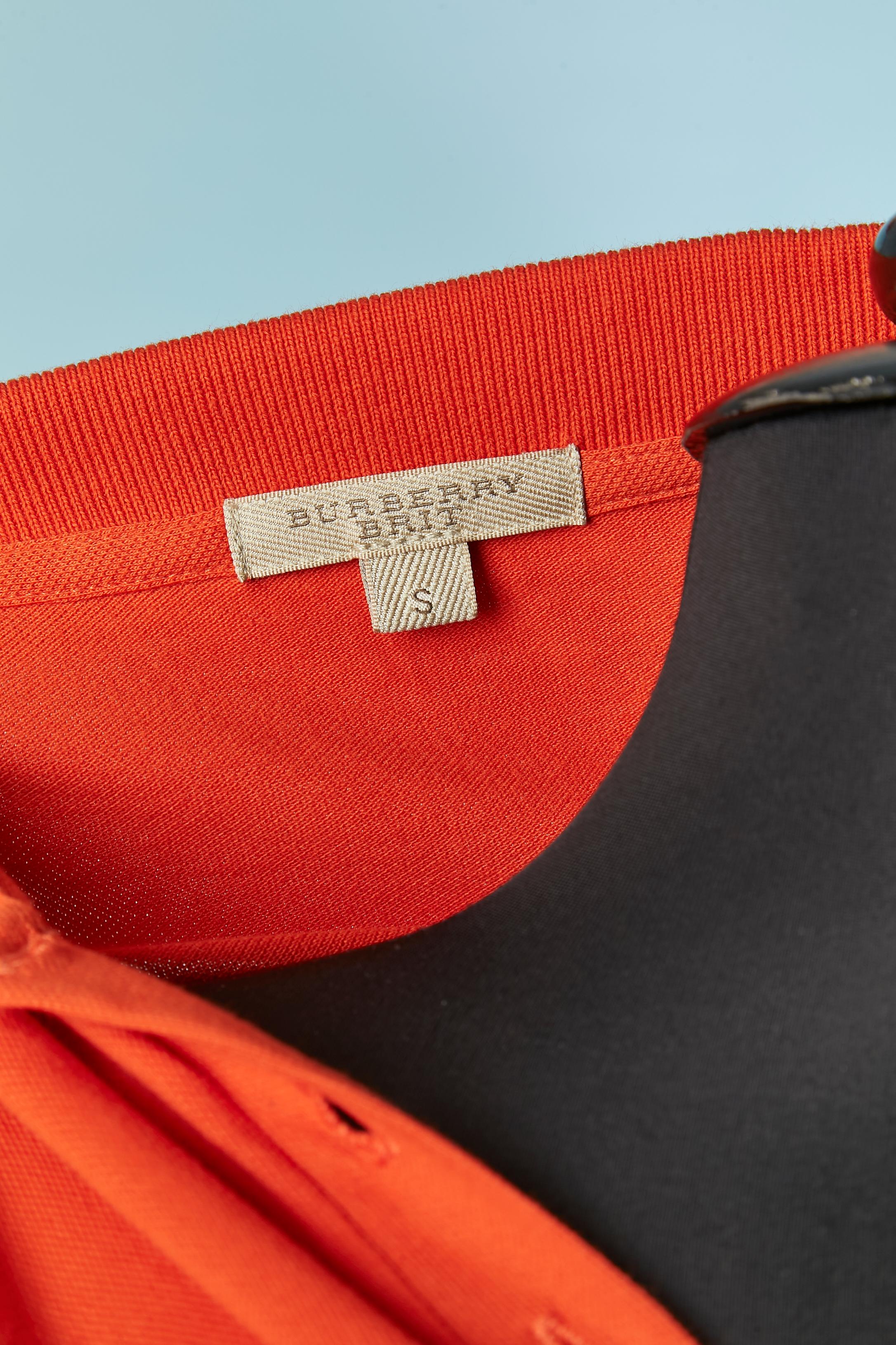 Polo arancione in cotone Burberry Brit New in vendita 2