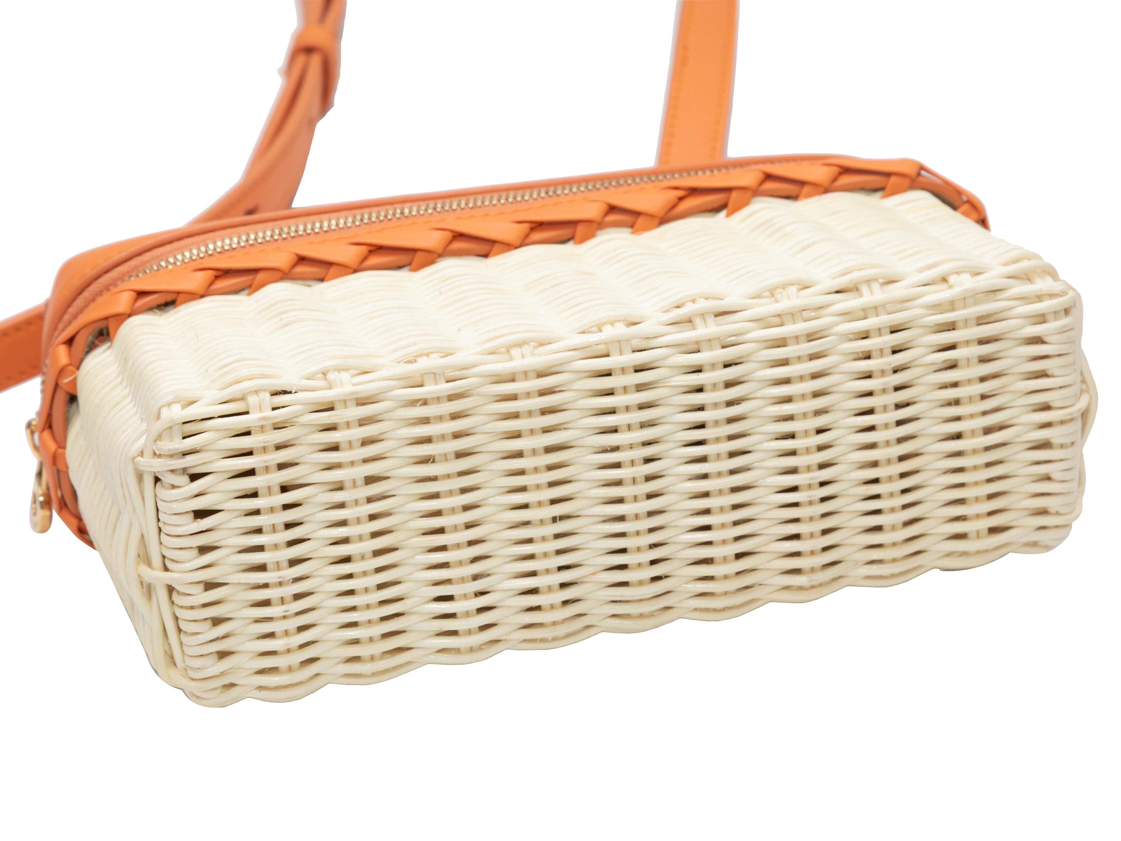 Orange & Cream Loro Piana Wicker & Leather L19 Bag 1