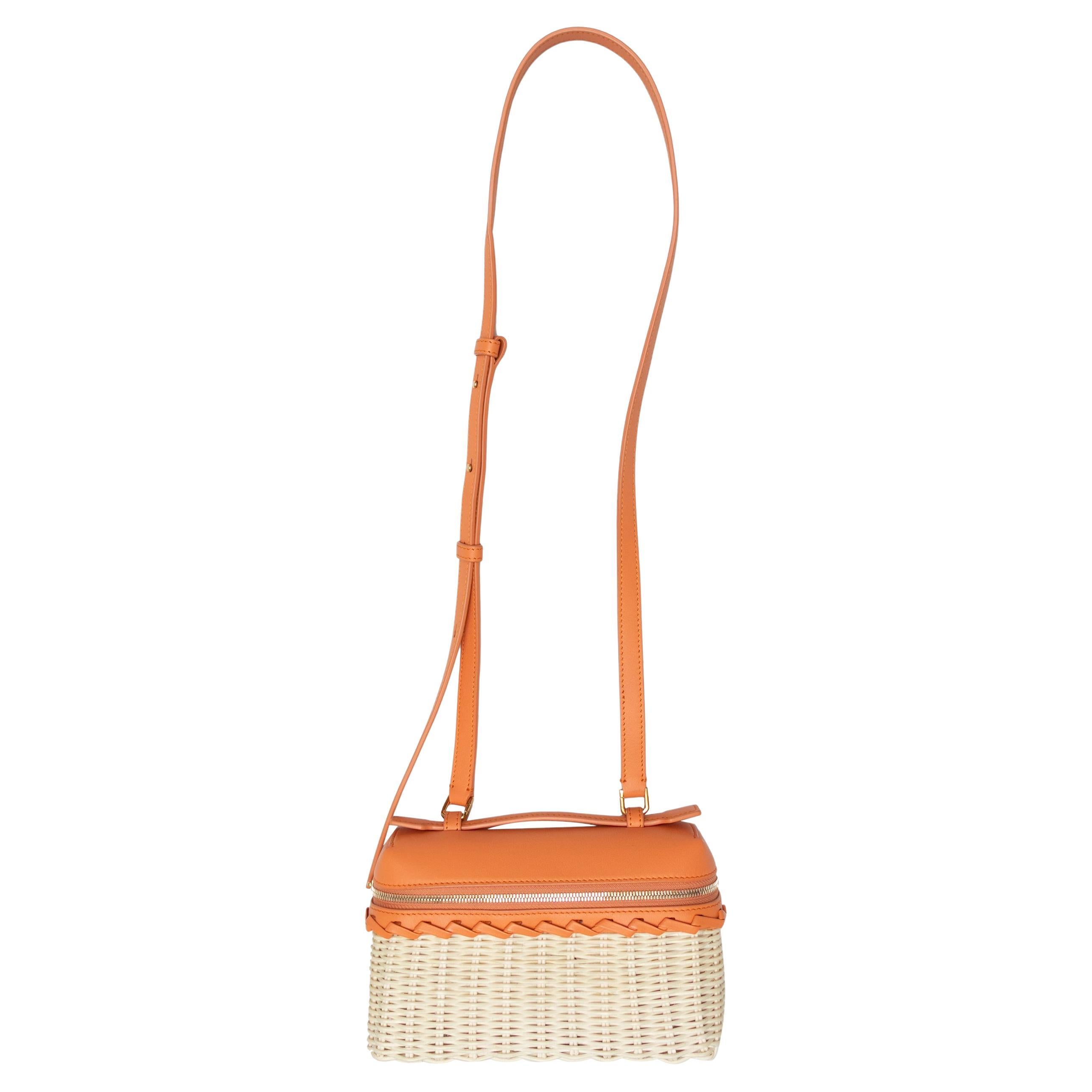 Orange & Cream Loro Piana Wicker & Leather L19 Bag