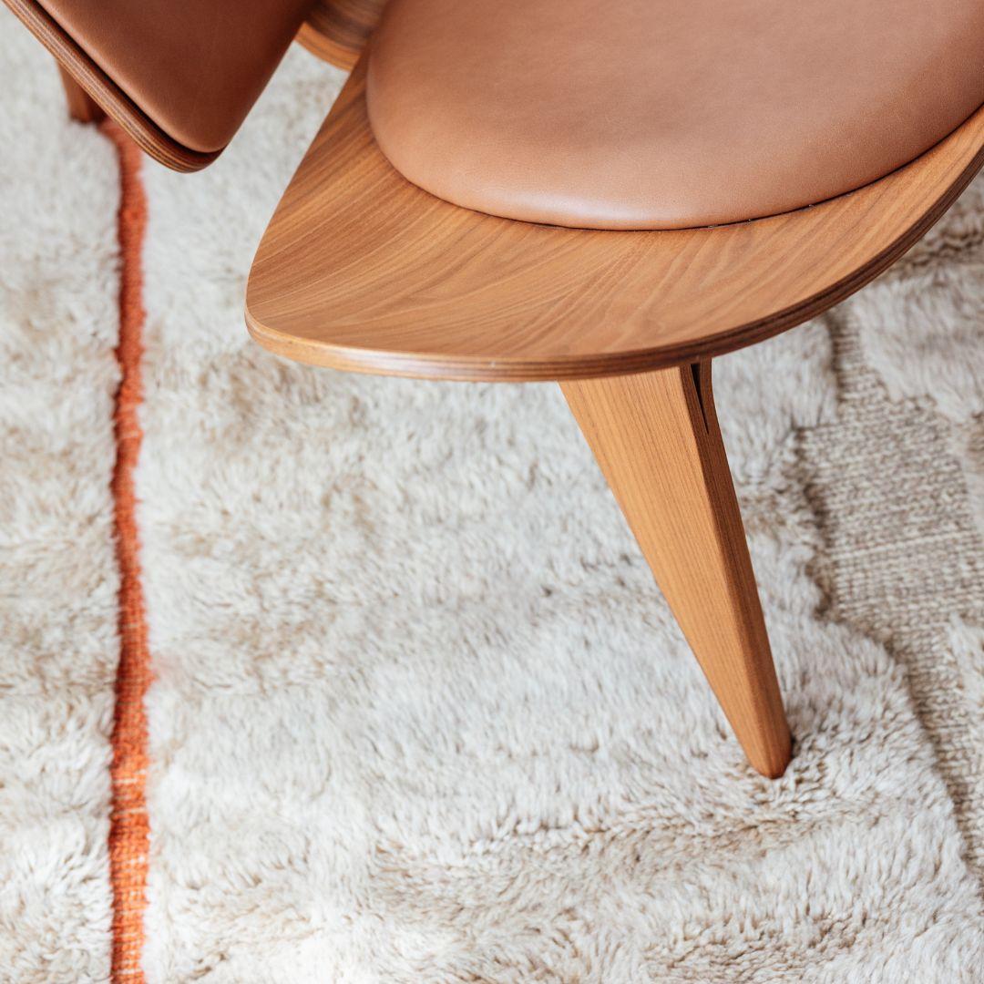 Tessuto TAPPETO ARANCIONE personalizzato in lana berbera Moderno tessuto a mano Grande Minimalista Contemporaneo in vendita