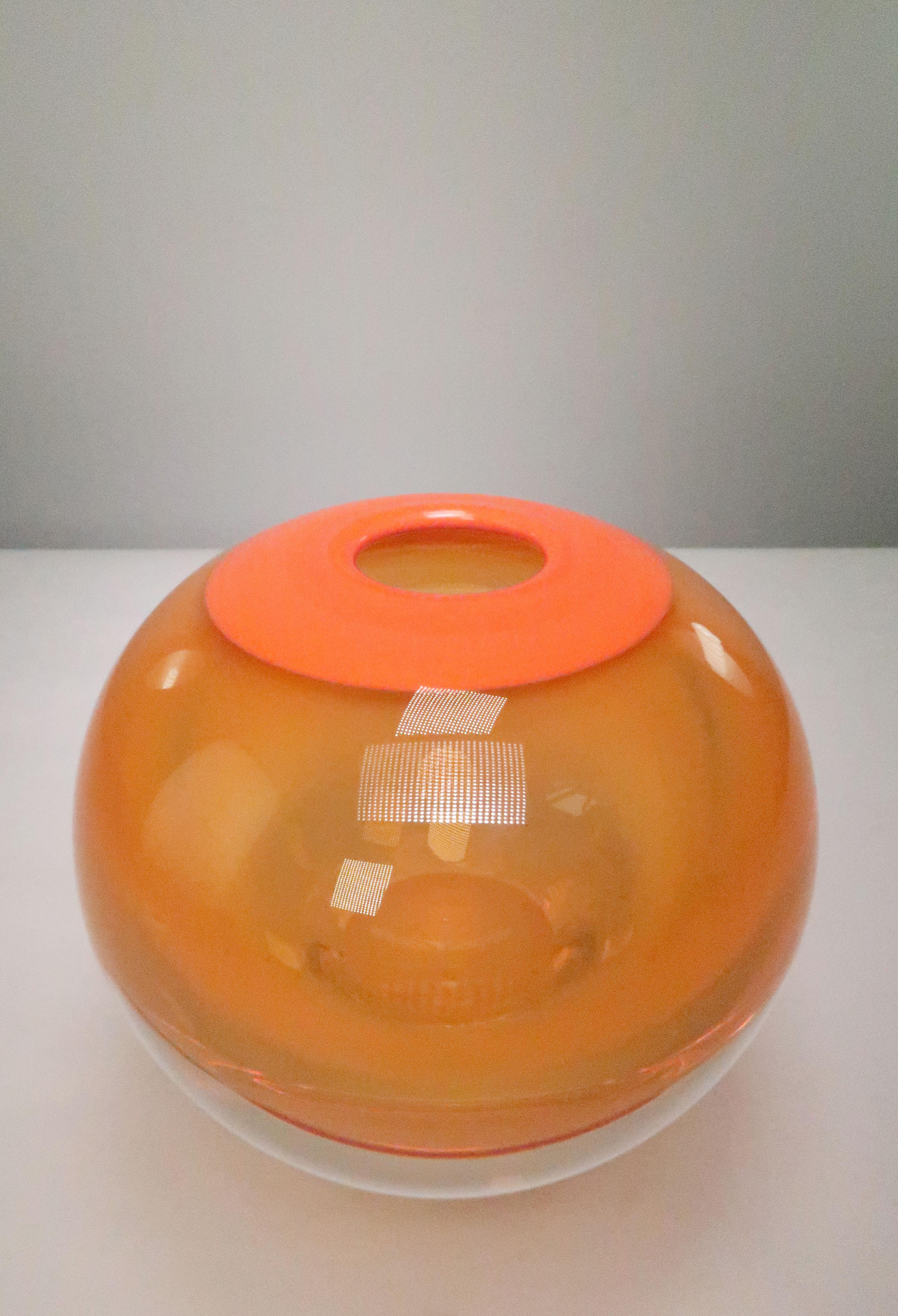 Orange Danish Modern Solid Art Glass Vase by Holmegaard, 1960s In Good Condition In Copenhagen, DK