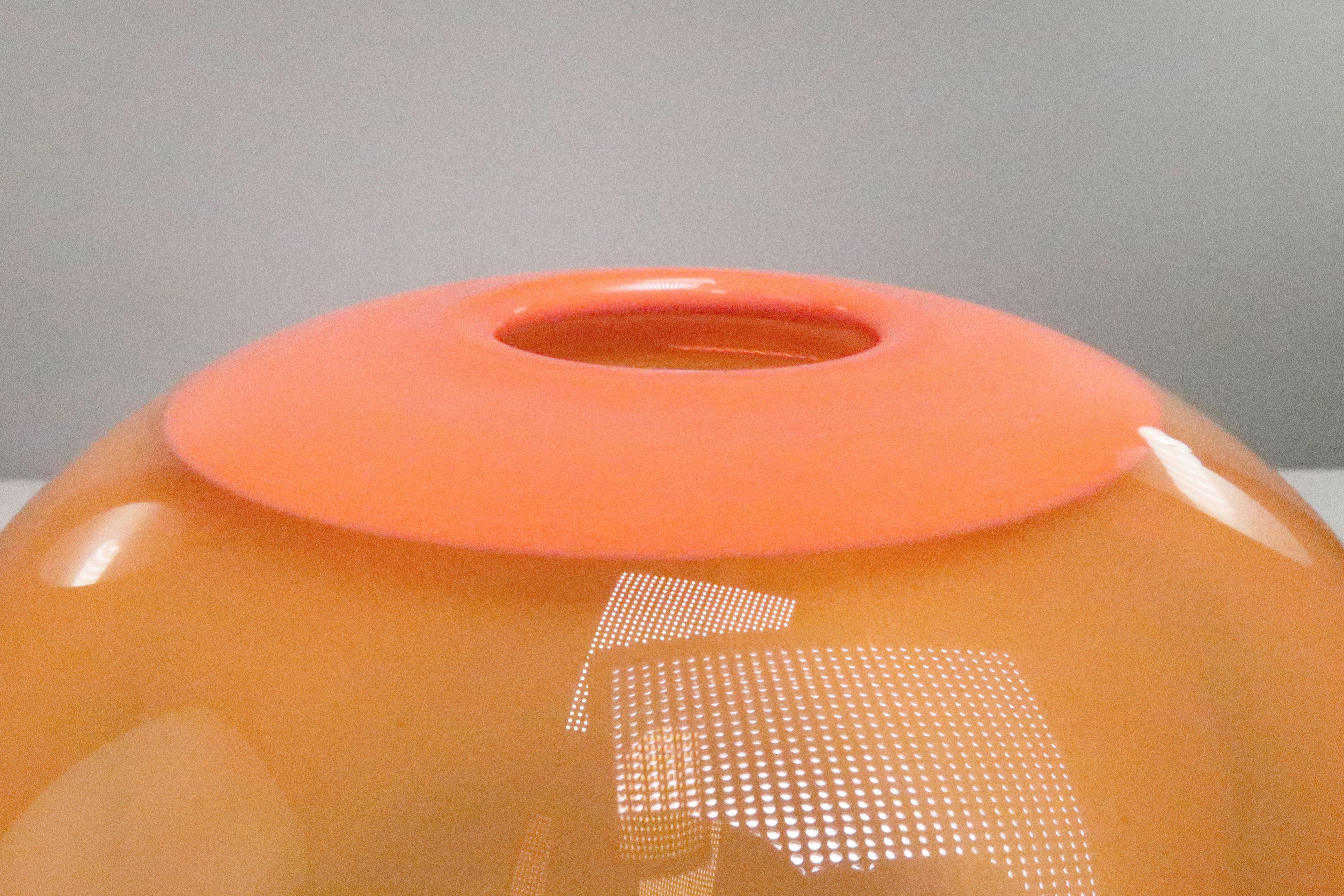 Mid-20th Century Orange Danish Modern Solid Art Glass Vase by Holmegaard, 1960s