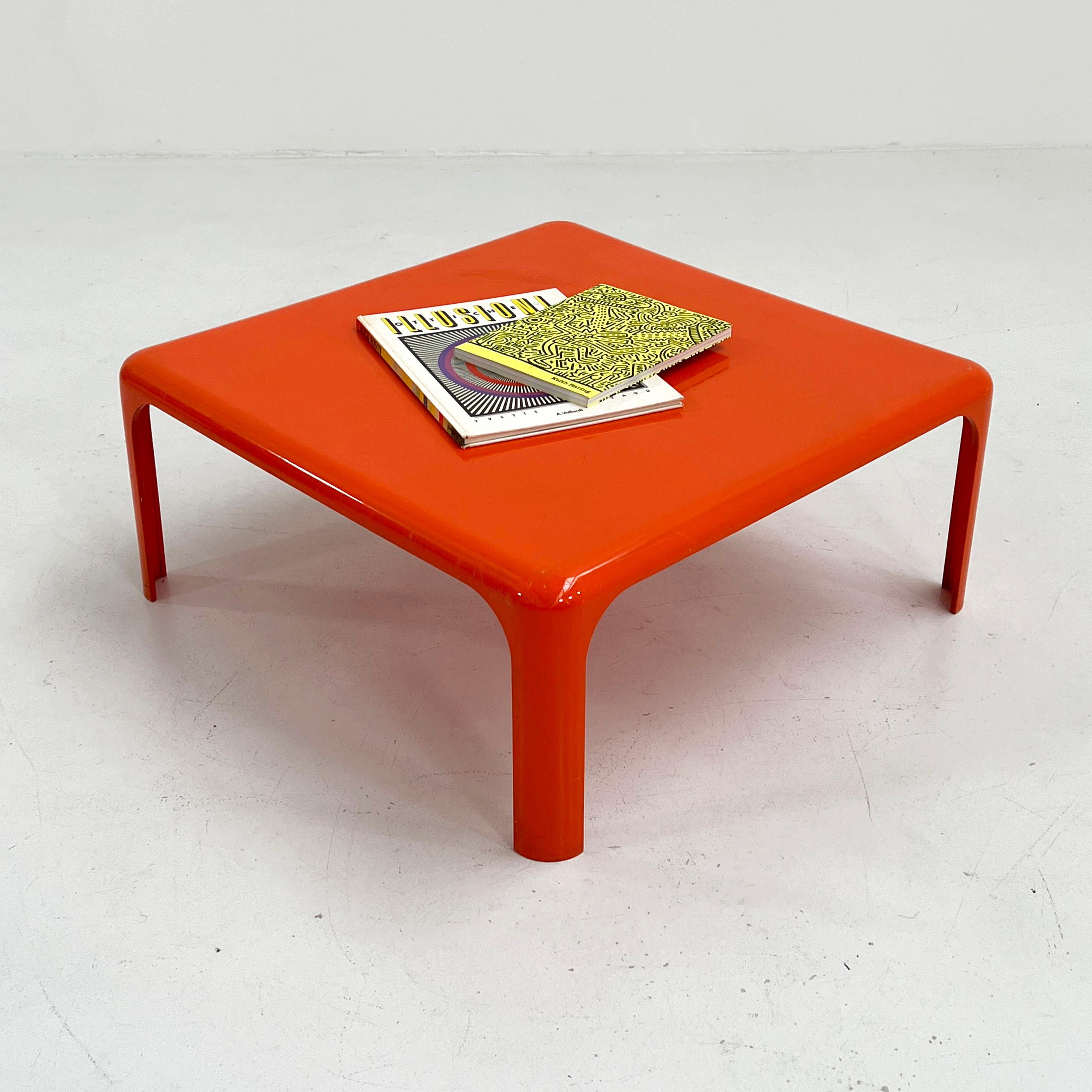Mid-Century Modern Orange Demetrio 70 Coffee Table by Vico Magistretti for Artemide, 1960s