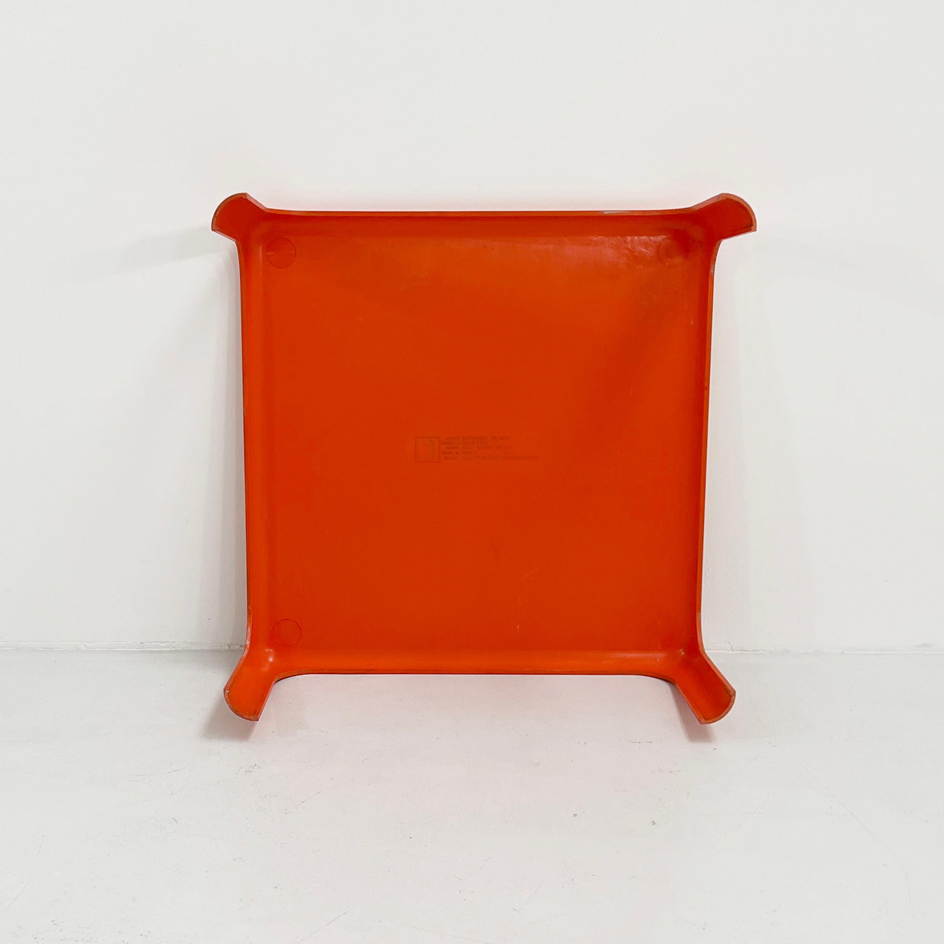 Italian Orange Demetrio 70 Coffee Table by Vico Magistretti for Artemide, 1960s