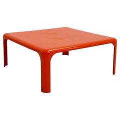 Table basse orange Demetrio 70 de Vico Magistretti pour Artemide, années 1960