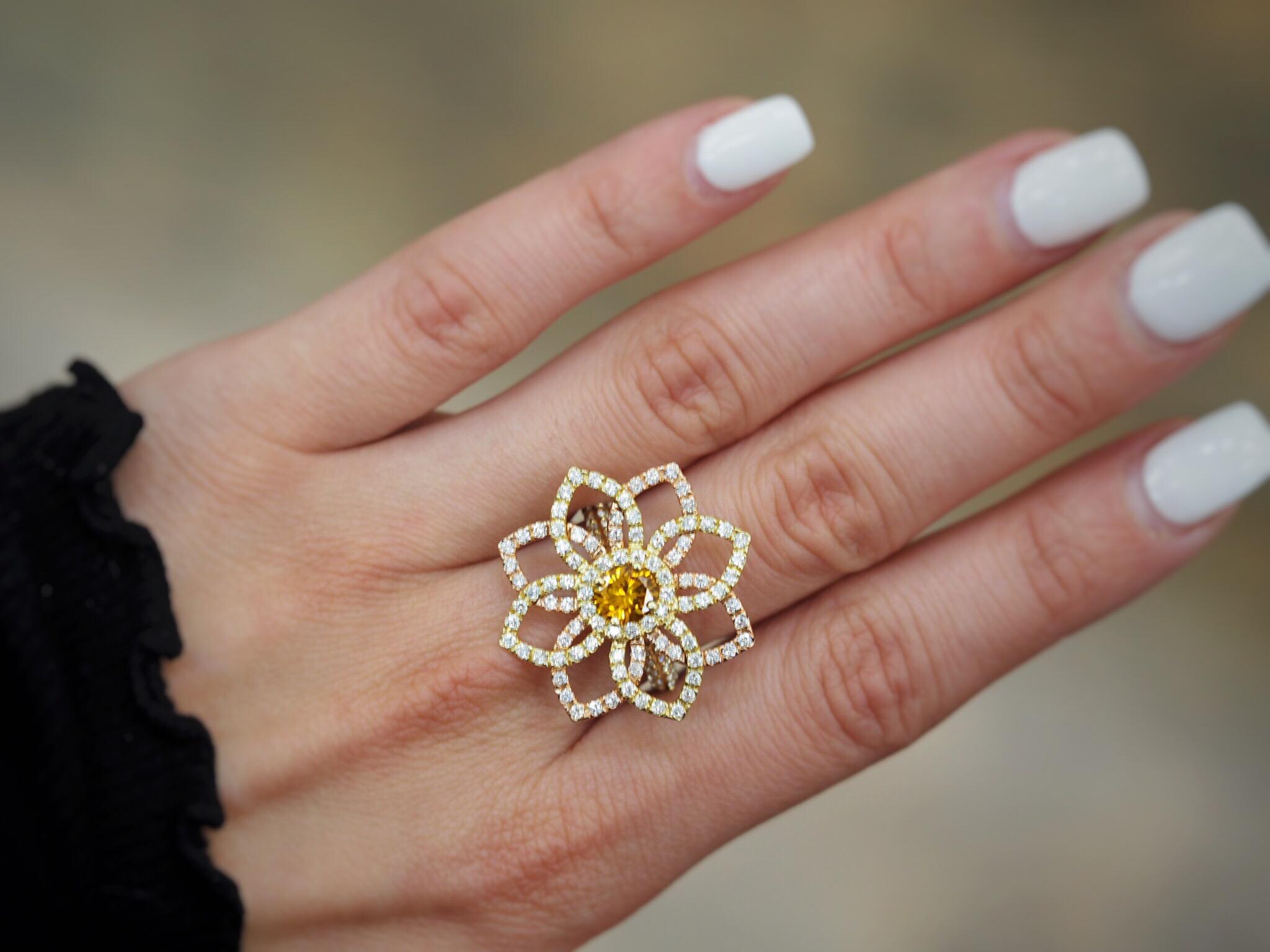 orange flower ring