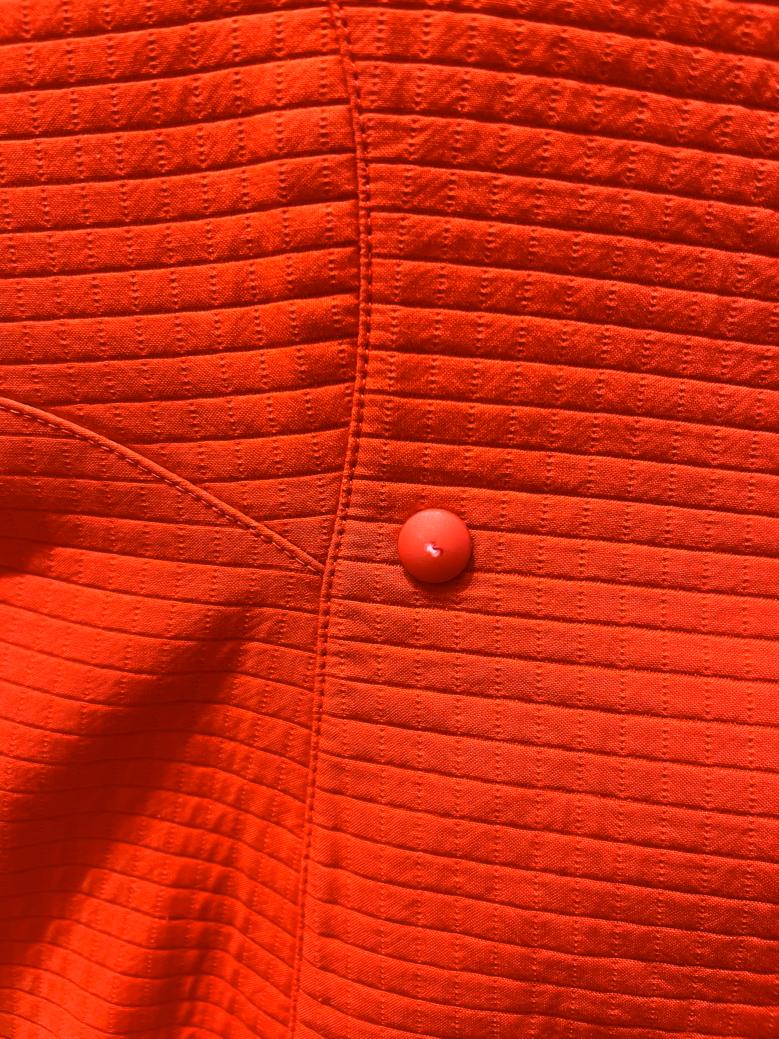 Chaqueta de piqué de algodón naranja de doble botonadura con corte de trabajo THIERRY MUGLER en venta 2