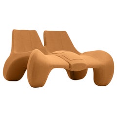 Orange Double Chaise Longue couch DC 112 wool, Colour 527 Divina Melange 3