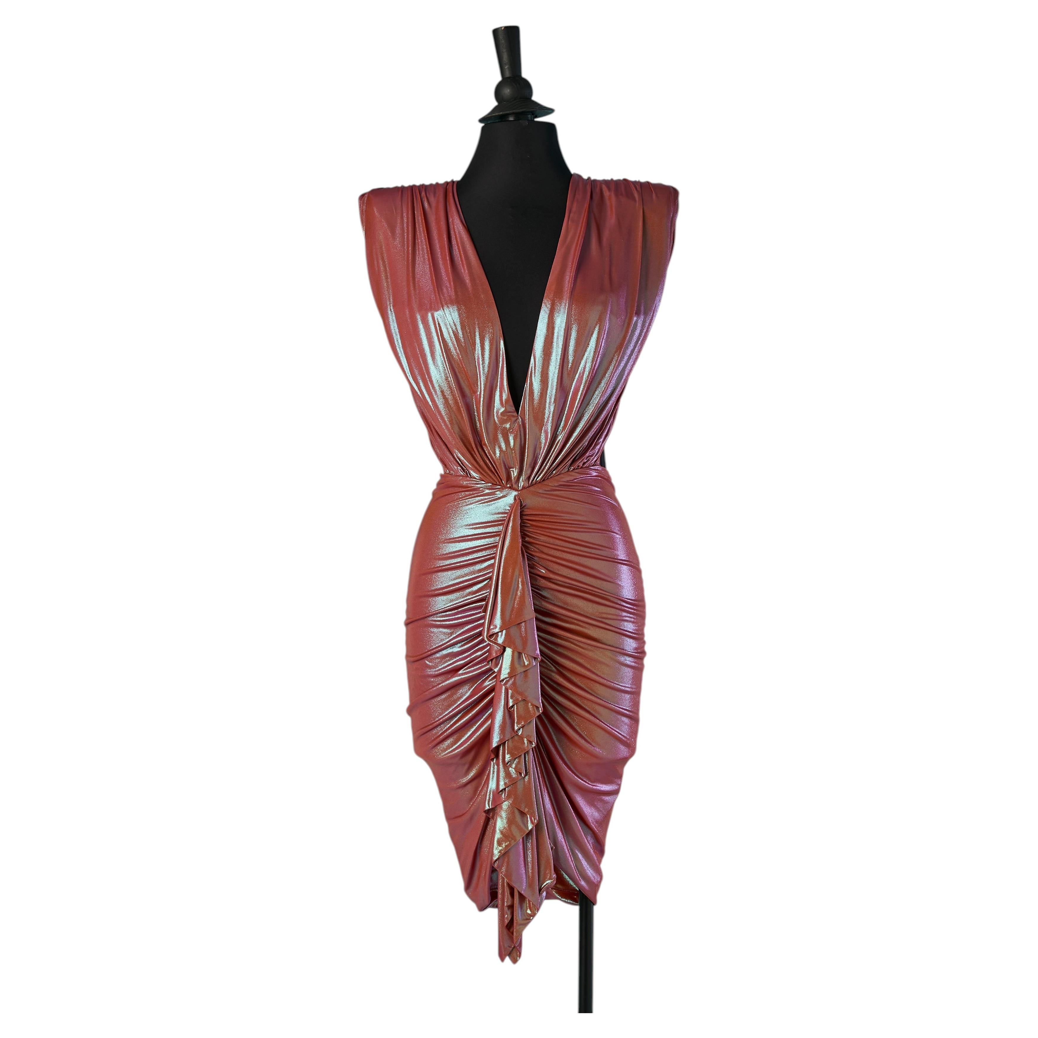 Minivestido sin espalda de punto drapeado naranja ALEXANDRE VAUTHIER en venta