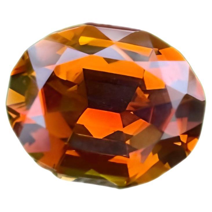 Orange Dravite Tourmaline 5.15 Carats Oval Cut Natural Brazilian Gemstone For Sale