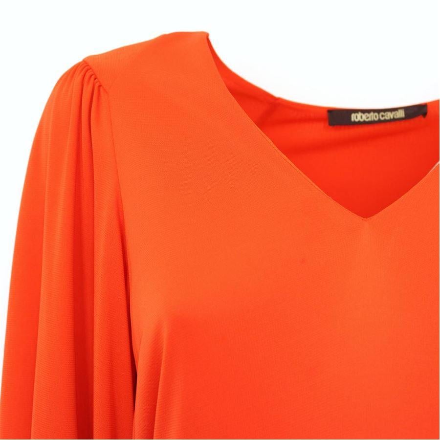 Red Roberto Cavalli Orange dress size 44 For Sale