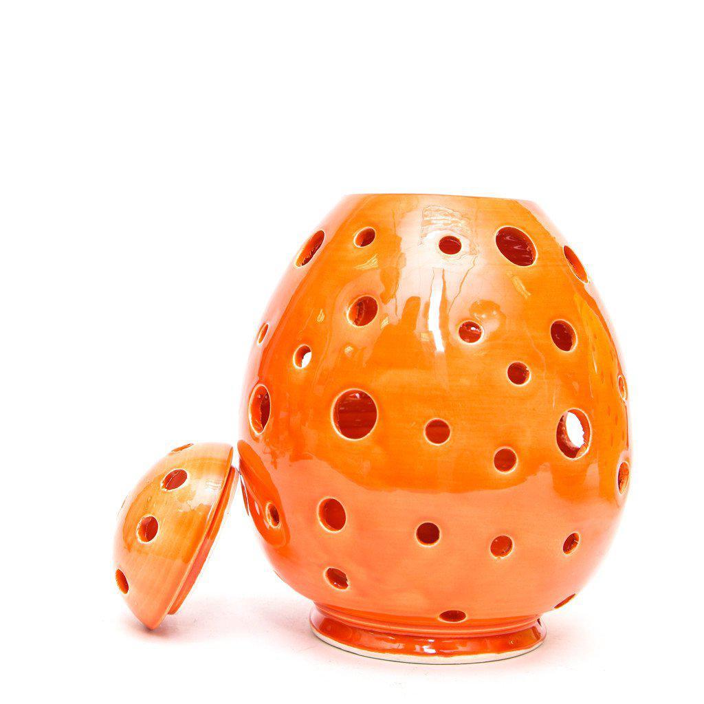 Modern Ceramic Table Lamp Handmade Egg Form in Orange  6