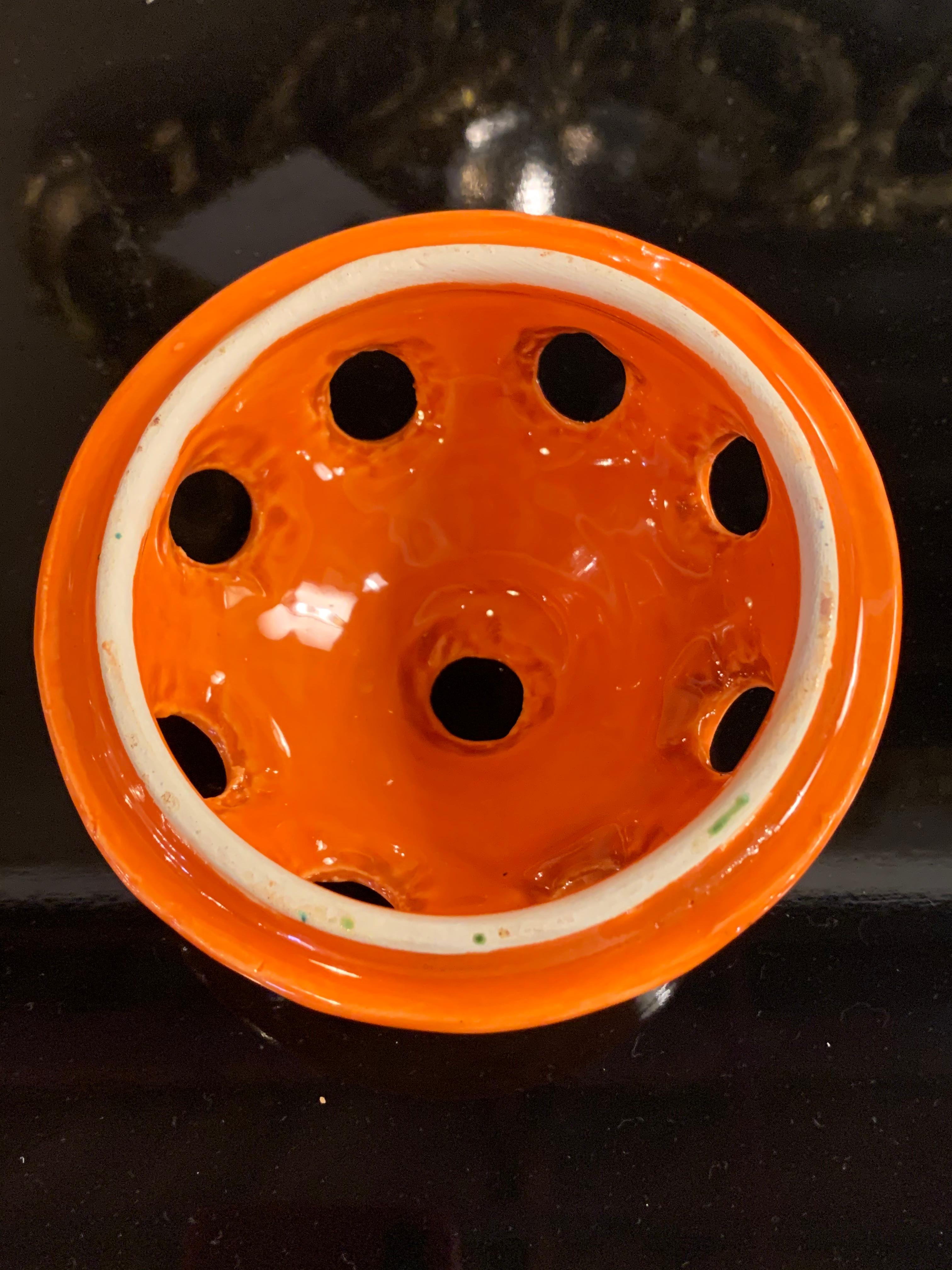 Modern Ceramic Table Lamp Handmade Egg Form in Orange  4