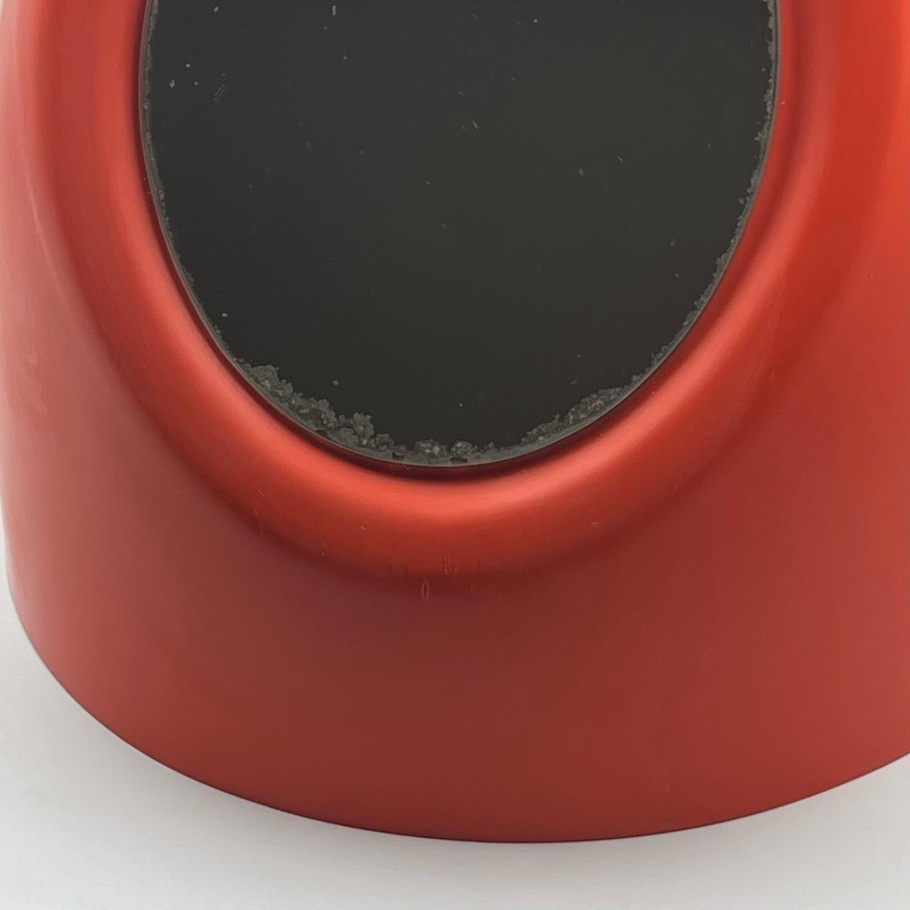 Orangefarbener Kunststoff-Tischspiegel „EGG“ von Cassina, Italien, 1970er Jahre (Italienisch)