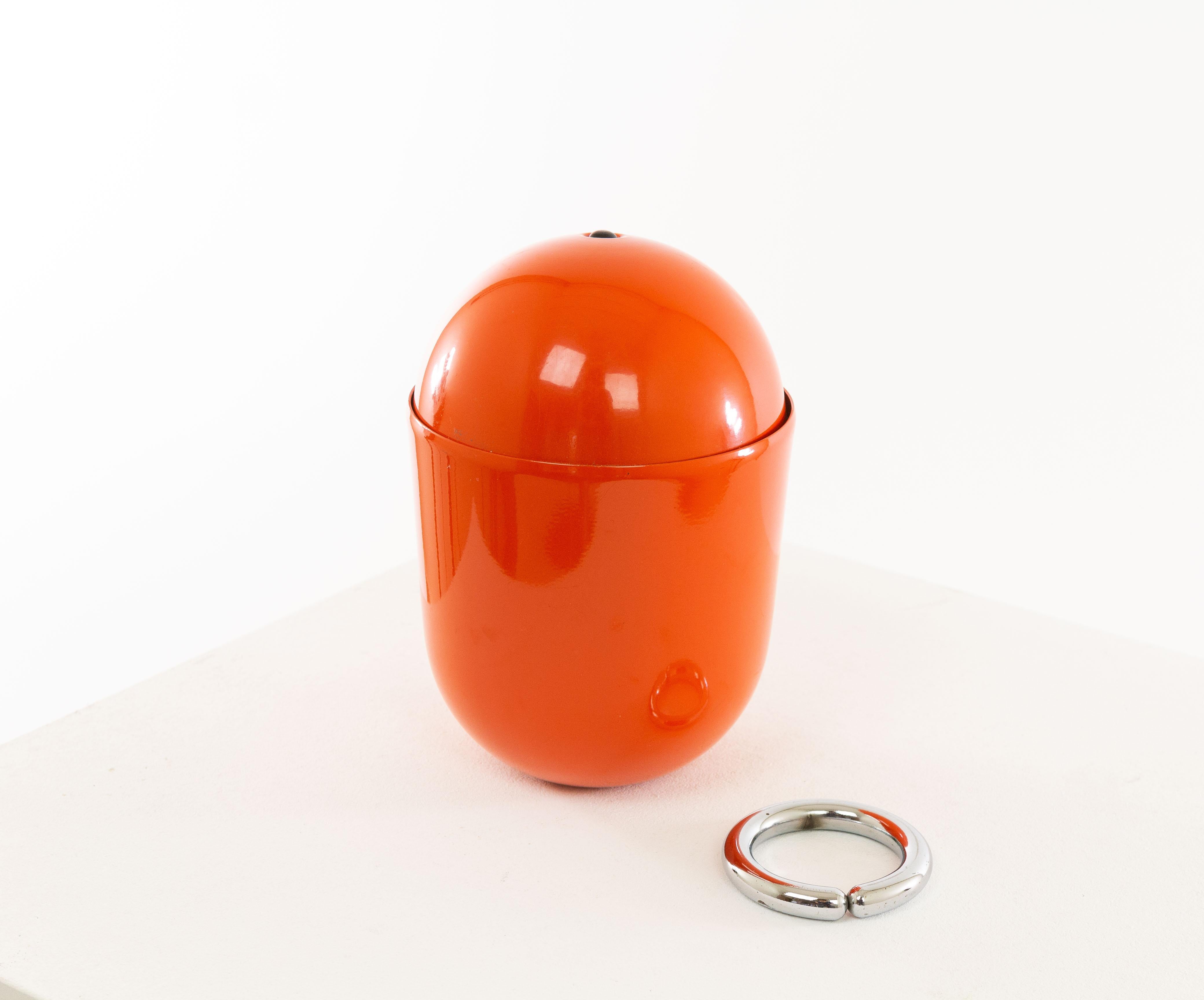 Italian Orange Elmo Table Lamp by Str Imago DP, 1971