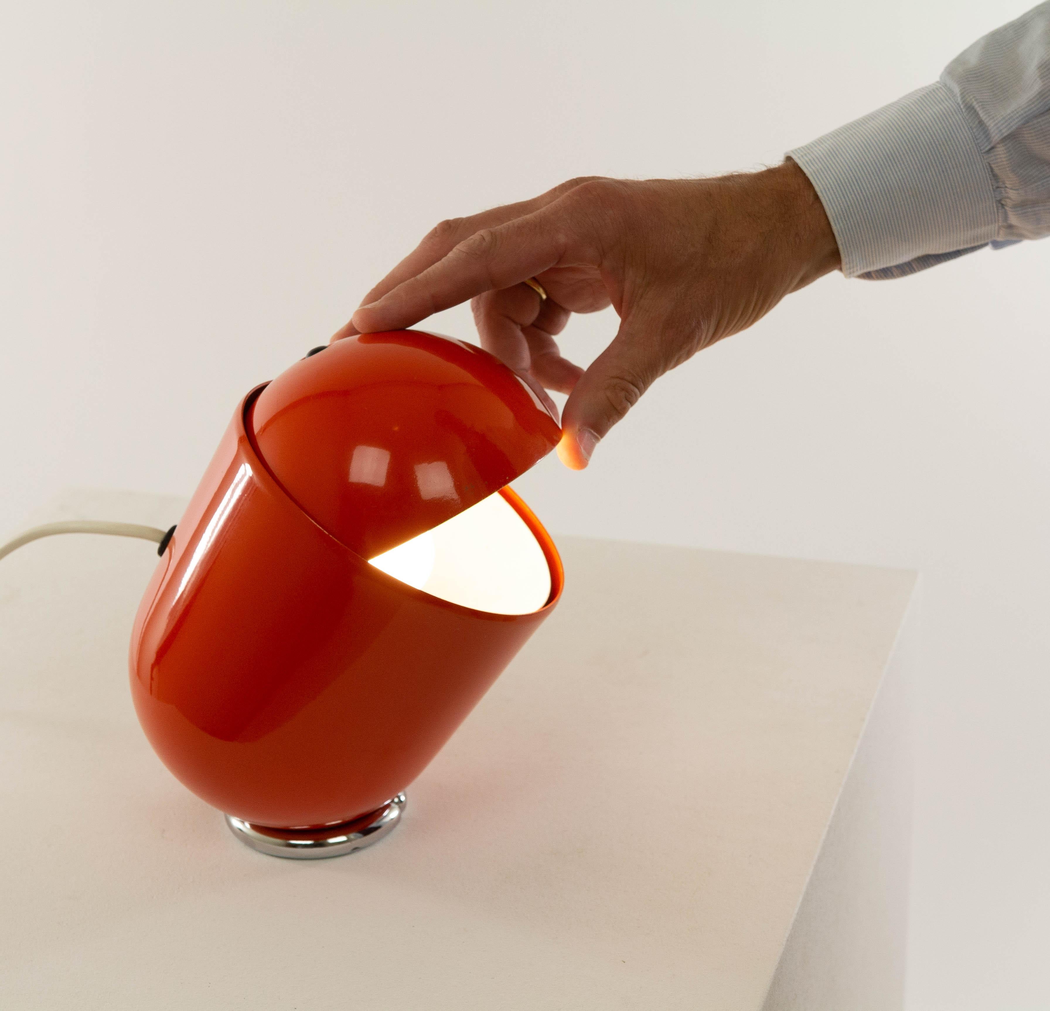 Orange Elmo Table Lamp by Str Imago DP, 1971 In Excellent Condition In Rotterdam, NL