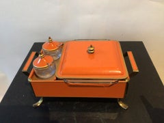 Orange Enamel Fire King Serving Dish