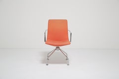 Orange Fabric and Chrome Swivel Office Chair ‘Comet’ by Gunilla Allard