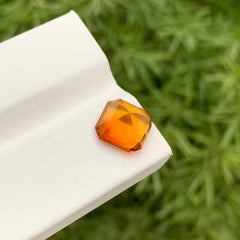 Orange Fanta 3.45 Carats Loose Madeira Citrine Asscher Cut Ring Gem