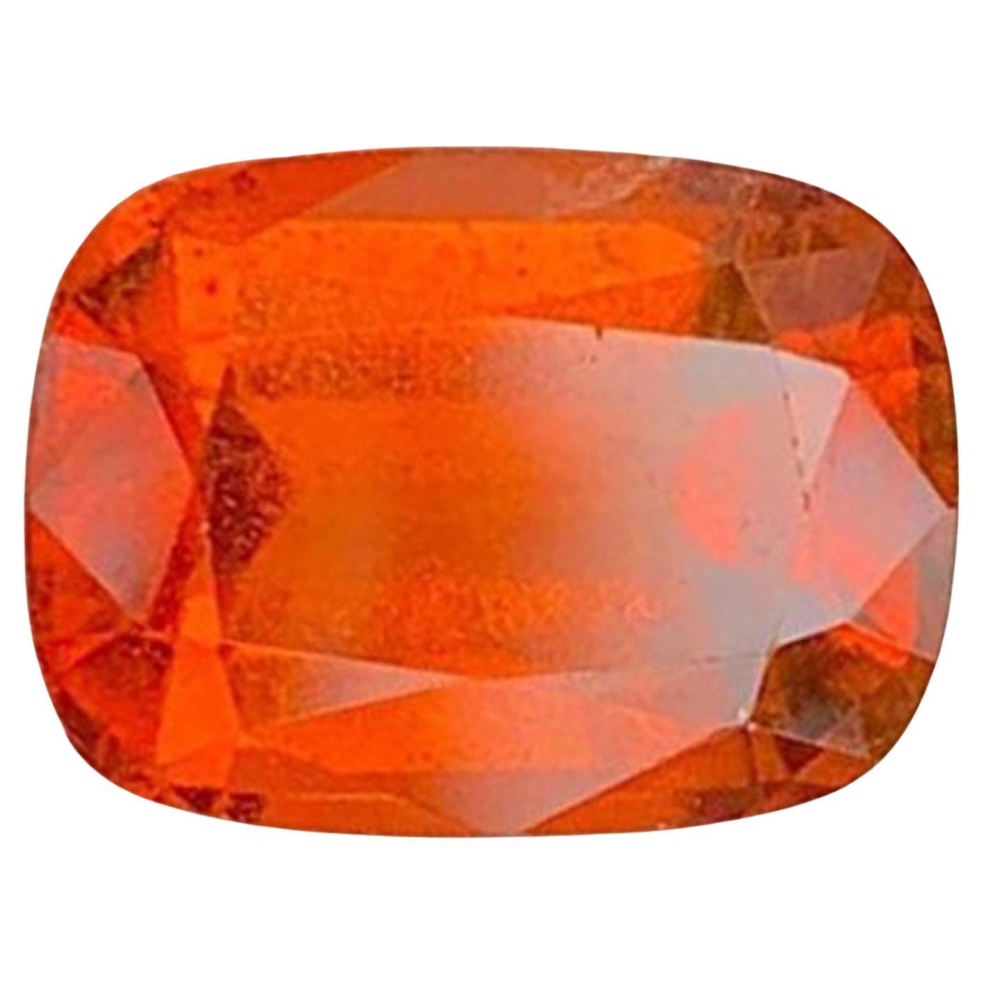 Grenat Fanta Orange : Pierre de naissance du mois de janvier, taille coussin, 4.28 carats