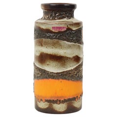 Orange Fat Lava Vase Scheurich West Germany Ceramics 203-22