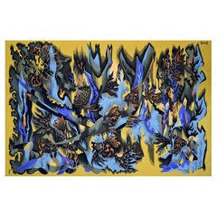 Pesce all'arancia, Elie Grekoff - Arazzo francese di Atelier A Pinton Frers - No. 1469