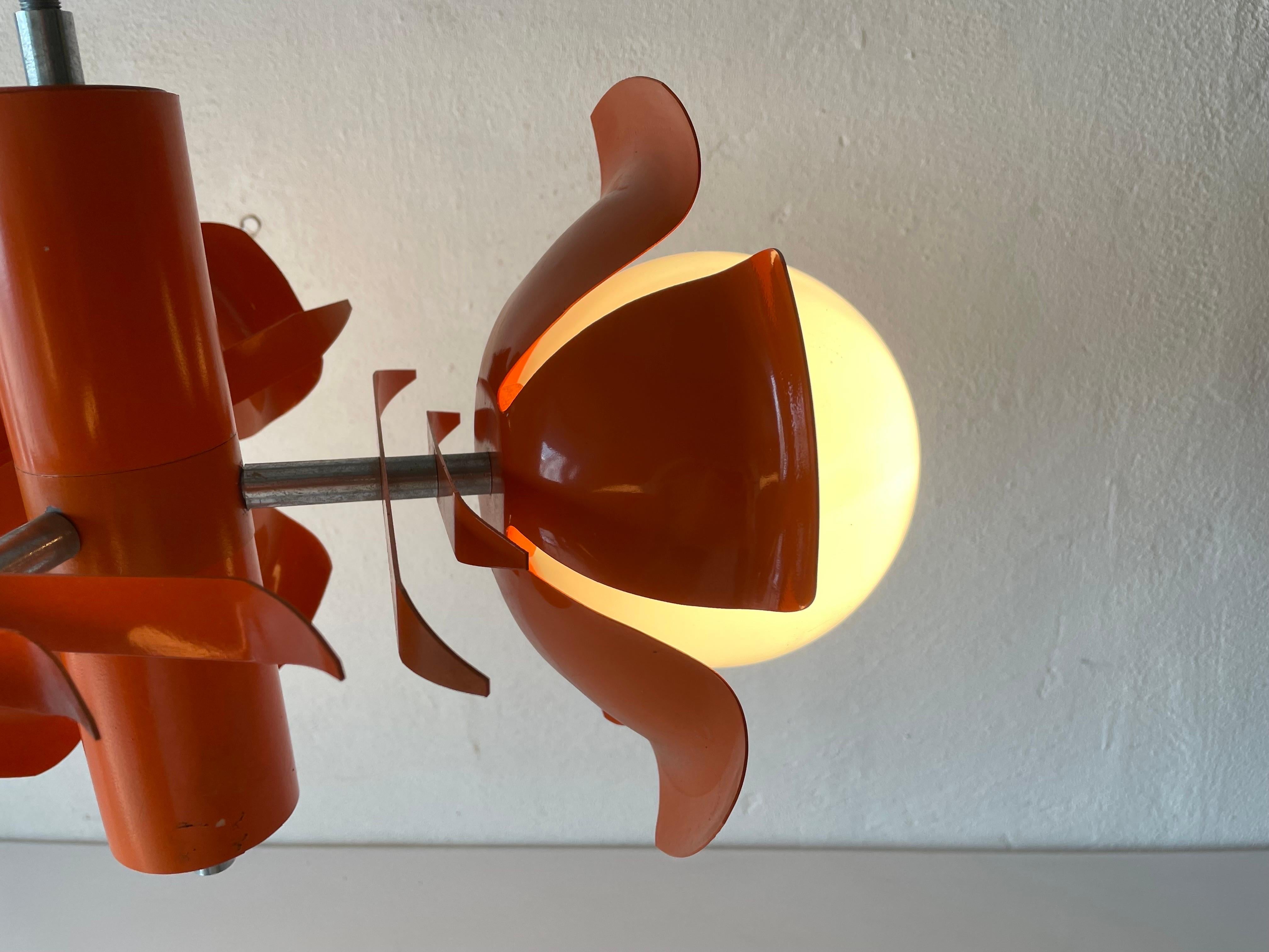 Orange Flower Design Space Age Ceiling Lamp, 1970s, Italy For Sale 8