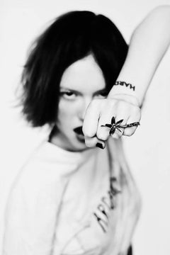 Contemporary Sterling Silver Orange Flower Ring with Diamonds and Spinels