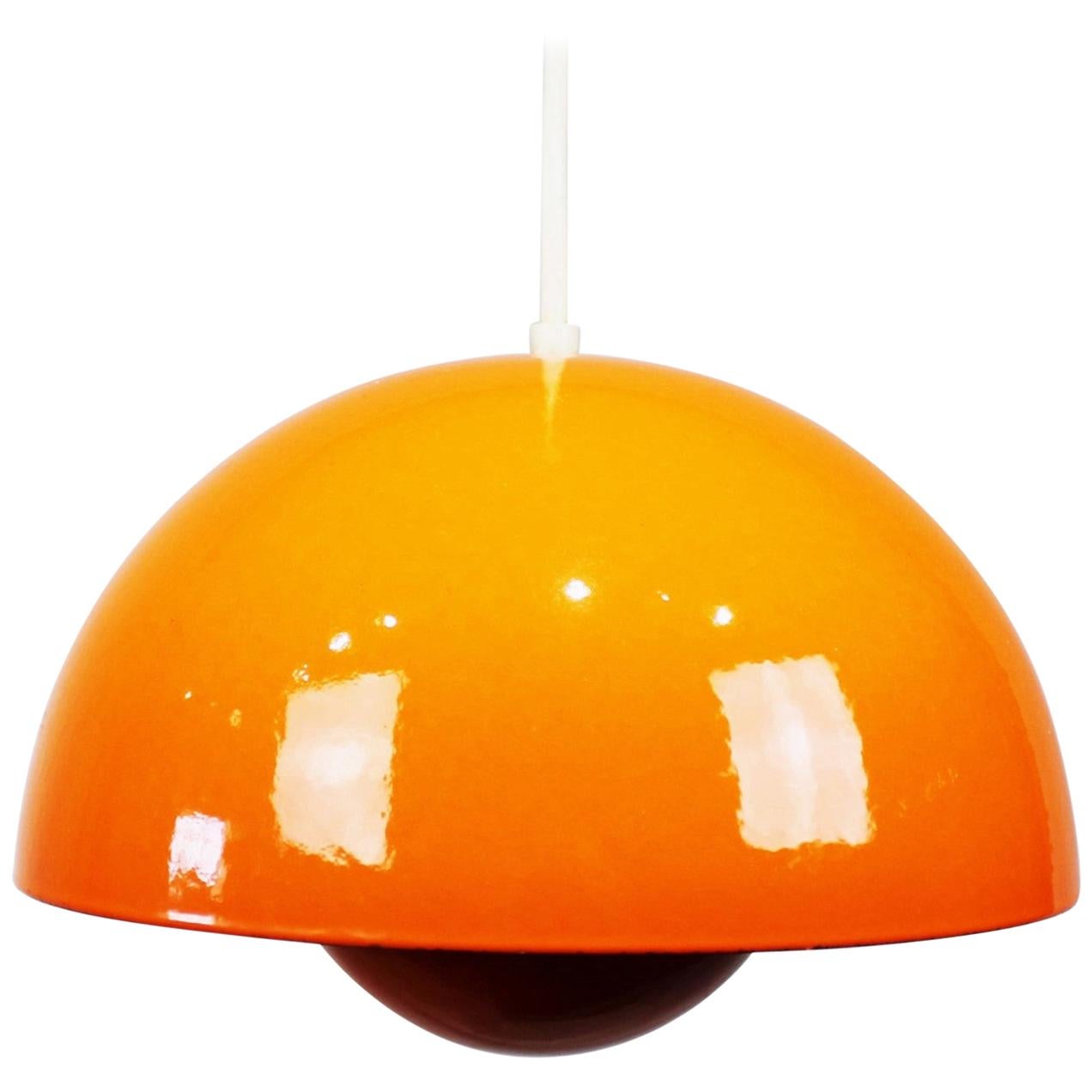 Orange Flowerpot, Model VP1, Pendant Designed by Verner Panton in 1968