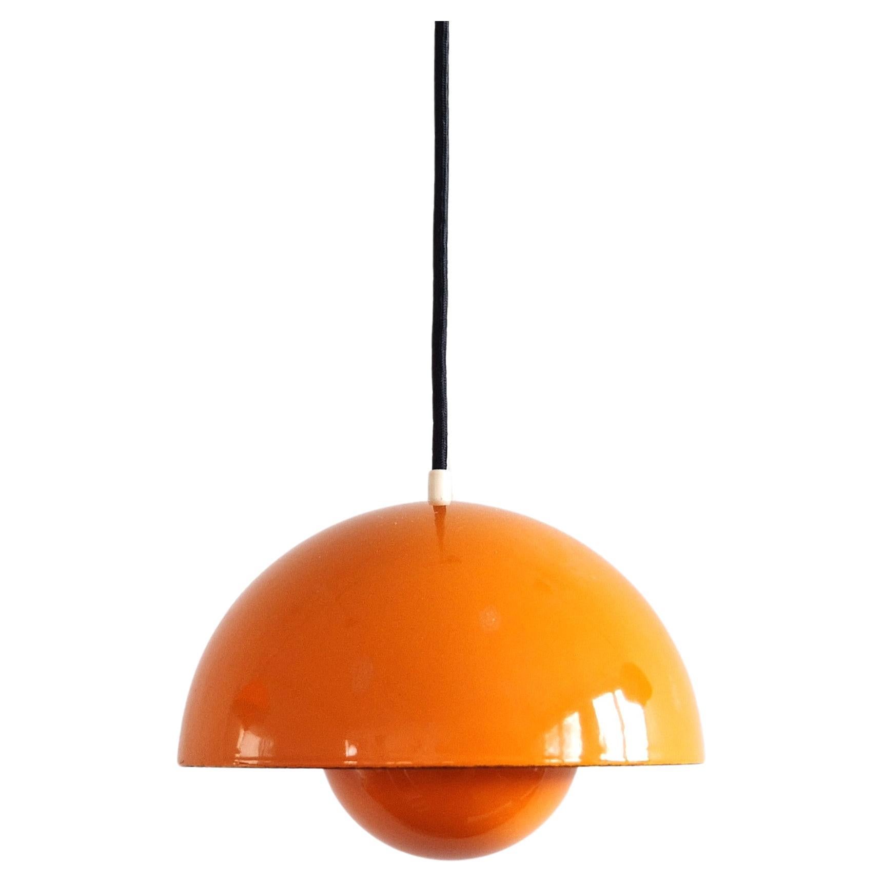 Orange Flowerpot pendant lamp by Verner Panton for Louis Poulsen, Denmark 1968