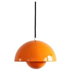 Orange Flowerpot pendant lamp by Verner Panton for Louis Poulsen, Denmark 1968