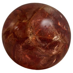 Vintage Orange Fractal Resin Globe