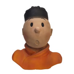 Orange Frances Vintage “Tintin” sculpture/bust, plaster