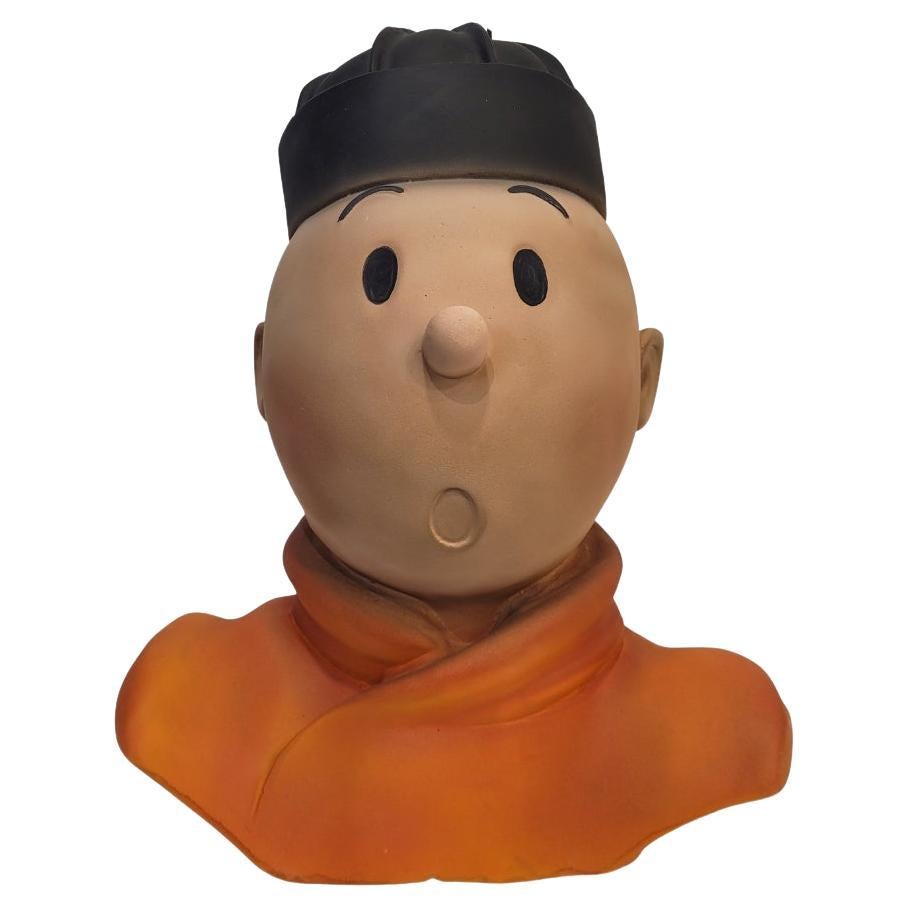 Orange Frances Vintage “Tintin” sculpture/bust, plaster