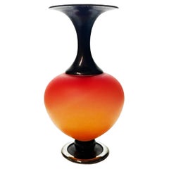 Orange Frost Vase with Luster Foot
