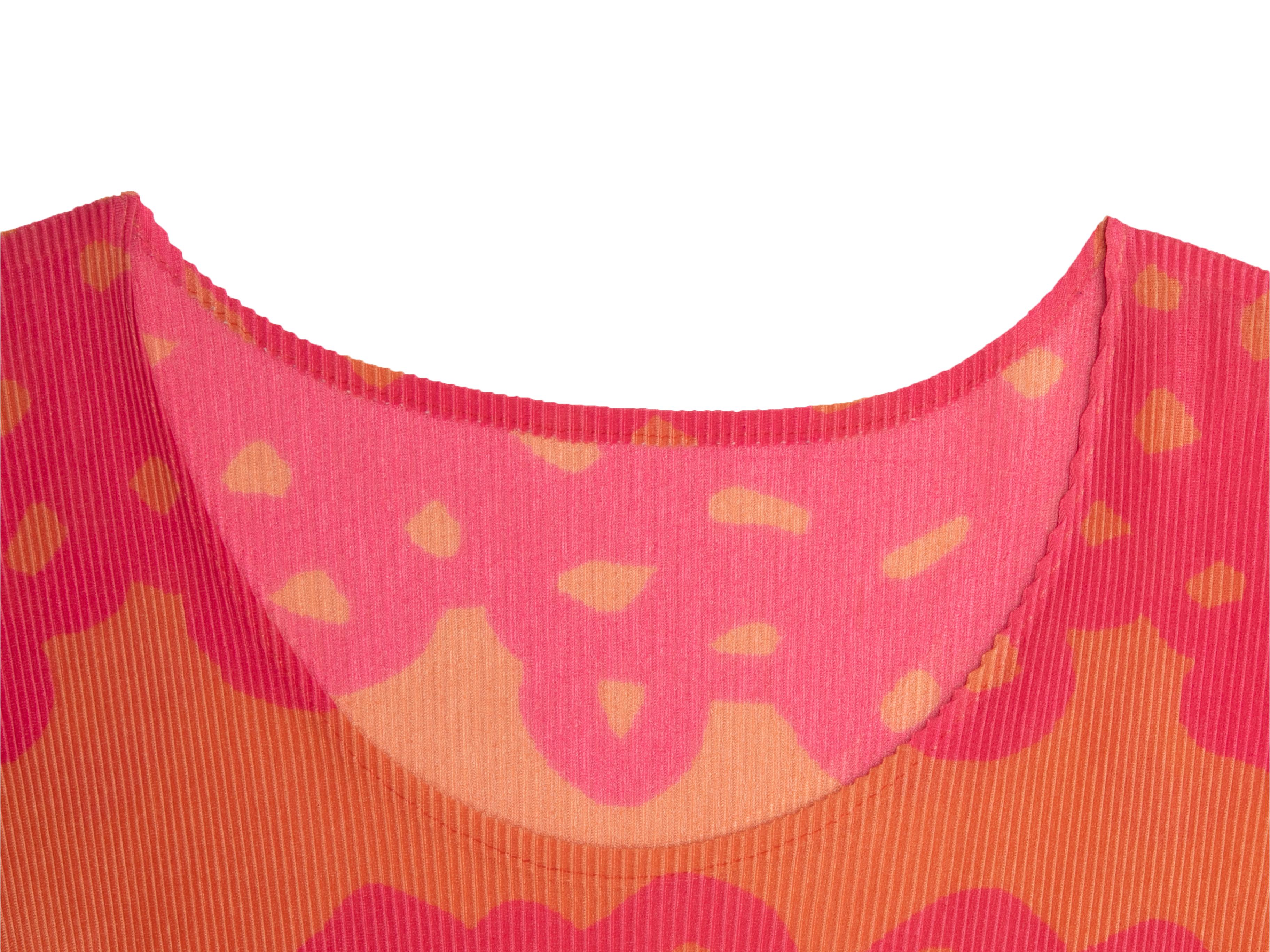 De las mujeres Camiseta de manga corta Pleats Please Issey Miyake naranja y fucsia Talla US M en venta