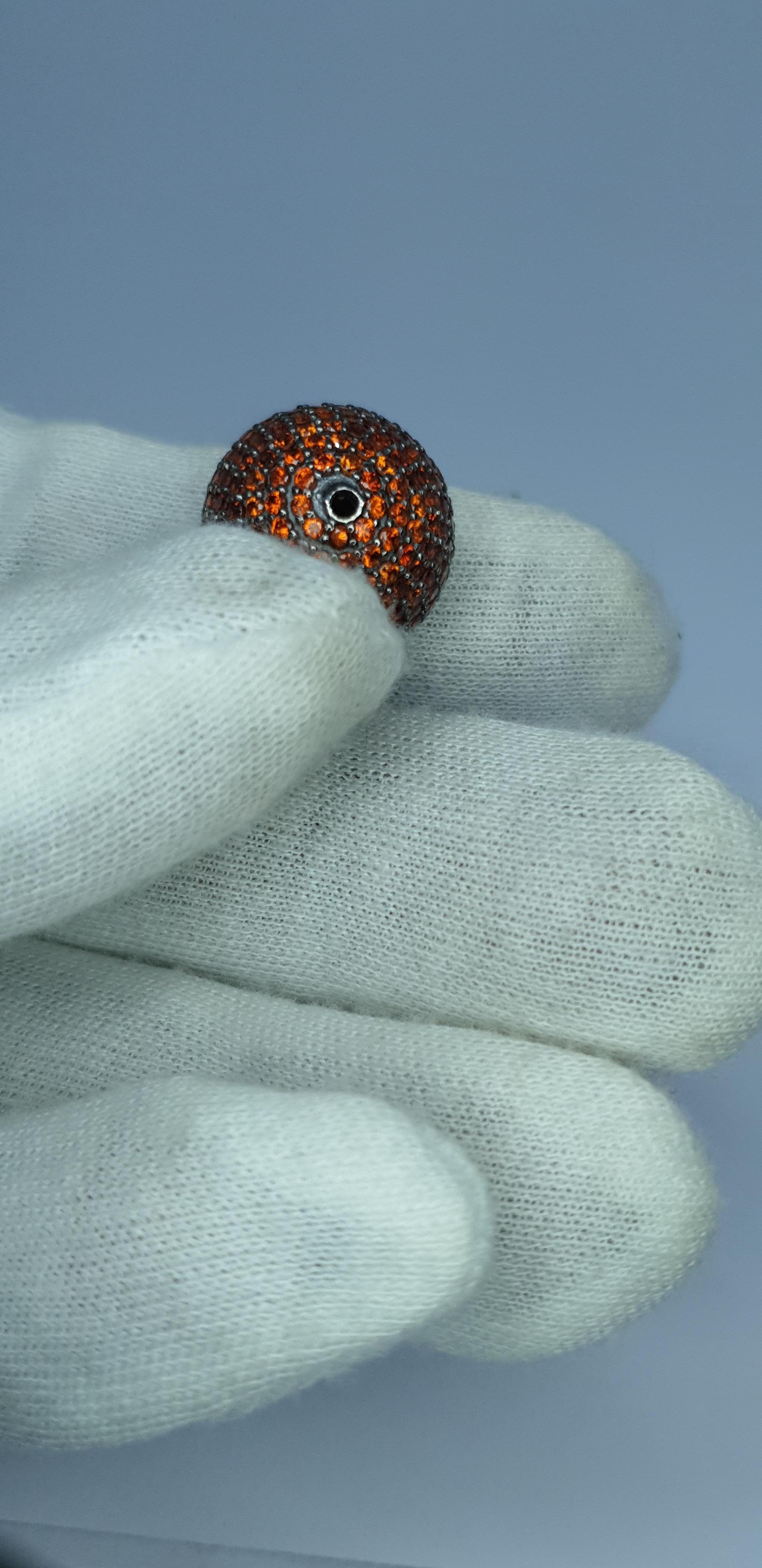 Orange Granat Silber Runde Perlen Spessartin Granat 17mm Kugel Finding Armbänder im Angebot 8