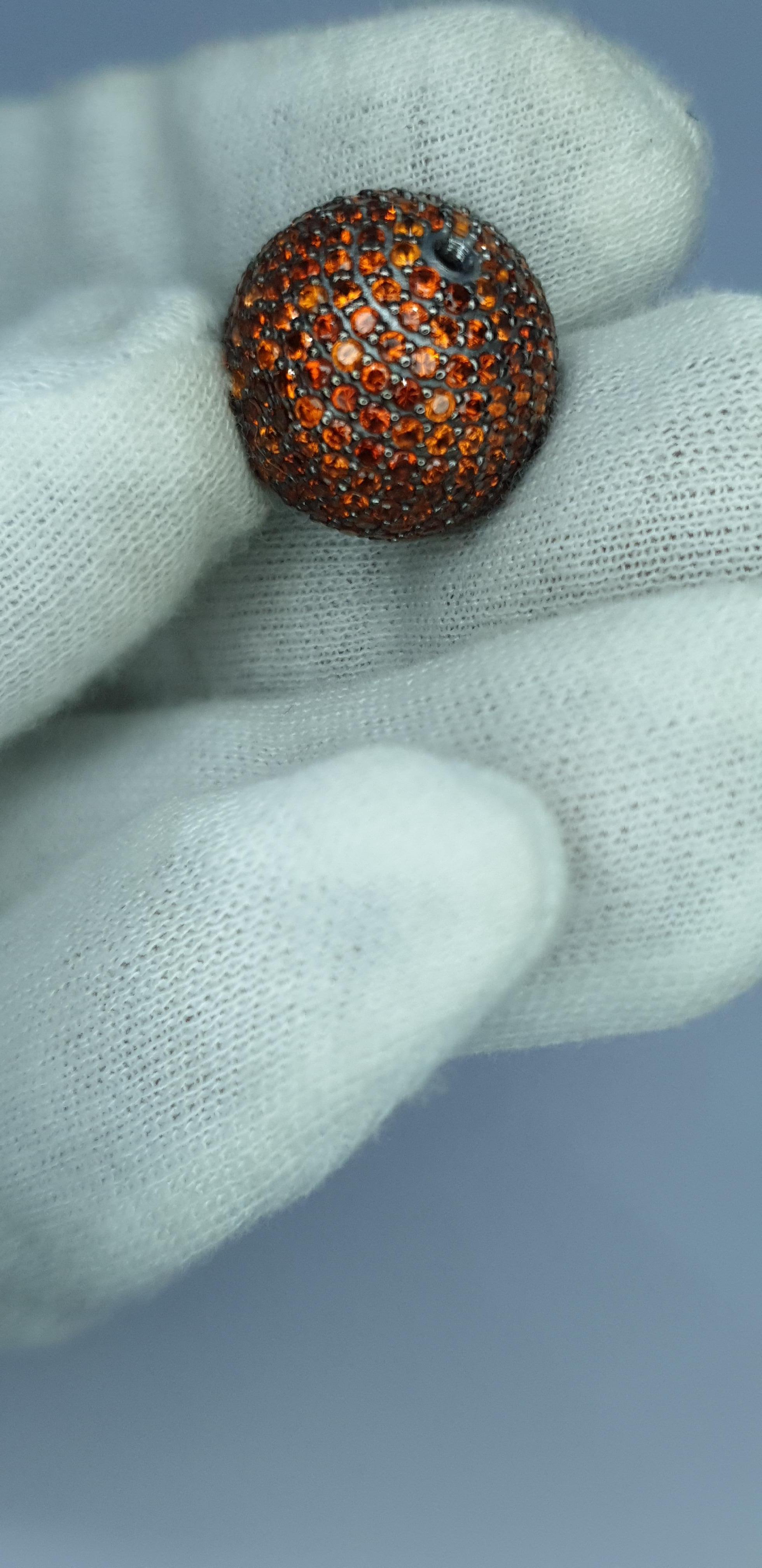 Orange Granat Silber Runde Perlen Spessartin Granat 17mm Kugel Finding Armbänder im Angebot 2